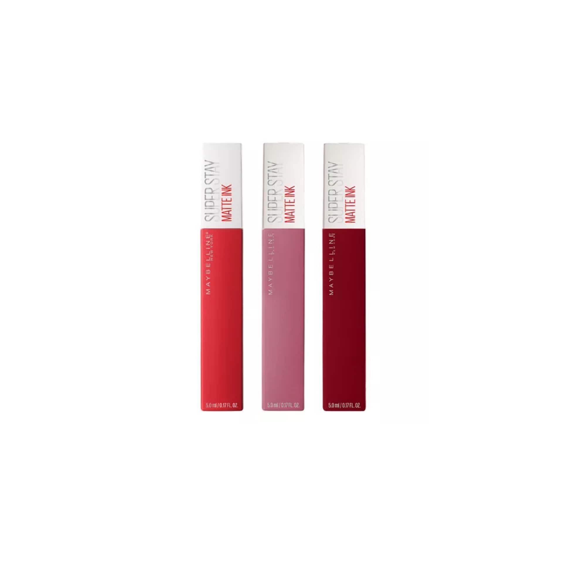 Kit 3 Labiales Maybelline 5 ML Acabado Mate color Variado $1,039