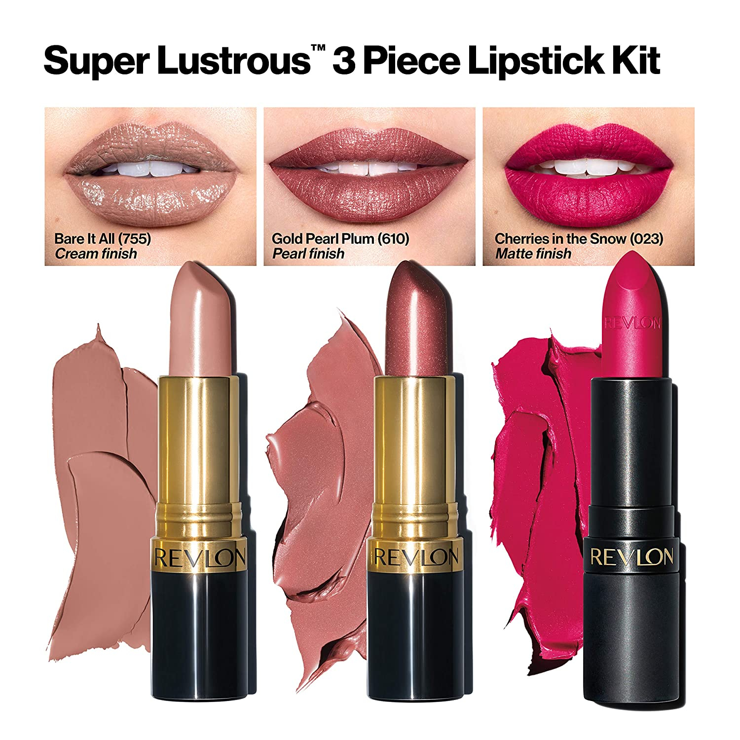 Foto 4 pulgar | Venta Internacional - Lápiz Labial Super Lustrous Juego de 3 Colores de Labios Multiacabado Crema Perlado y Mate