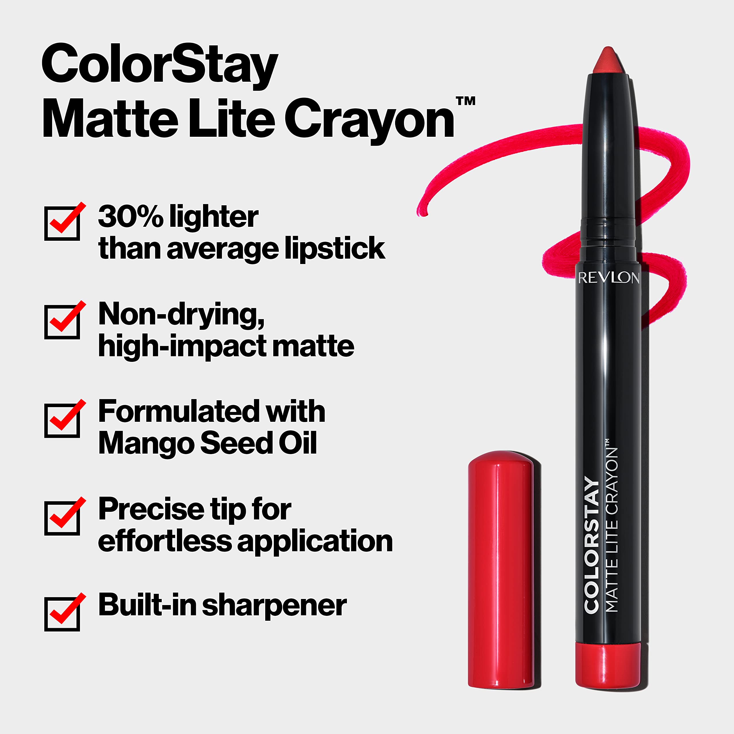 Foto 2 | Lápiz Labial Revlon Colorstay Matte Lite Crayon 001 Tread Lightly - Venta Internacional.