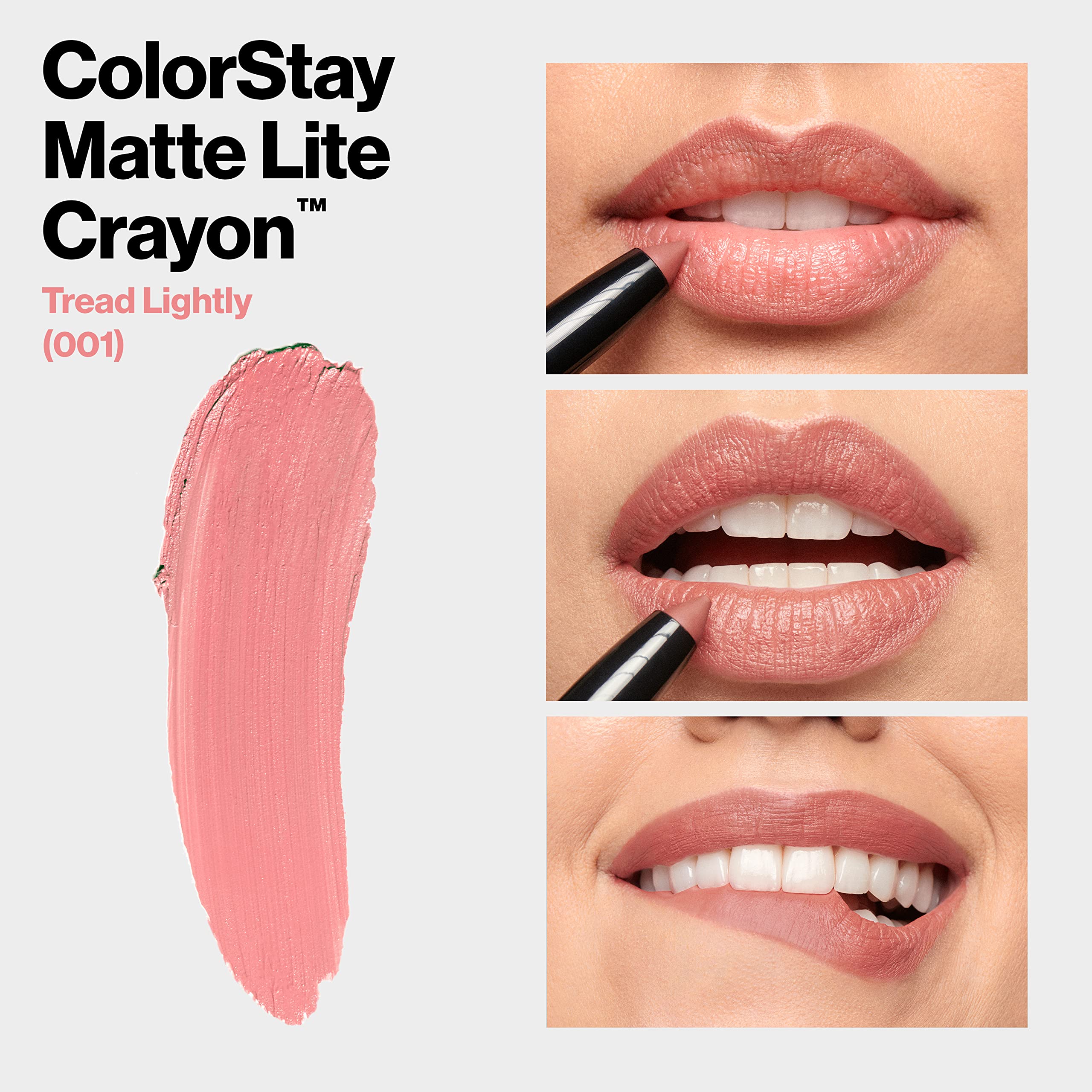 Foto 4 pulgar | Lápiz Labial Revlon Colorstay Matte Lite Crayon 001 Tread Lightly - Venta Internacional.