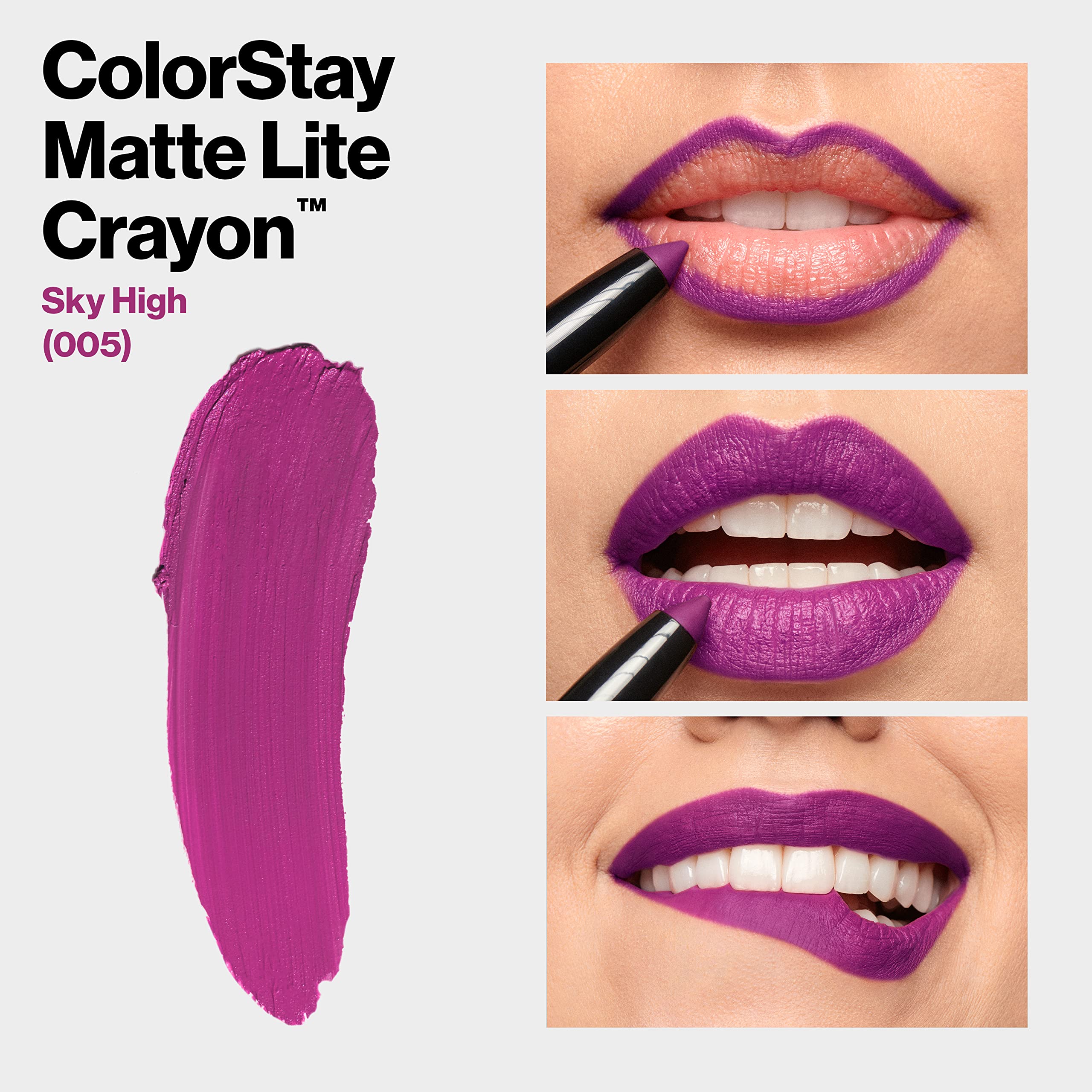 Foto 5 | Lápiz Labial Revlon Colorstay Matte Lite Crayon 005 Sky High - Venta Internacional