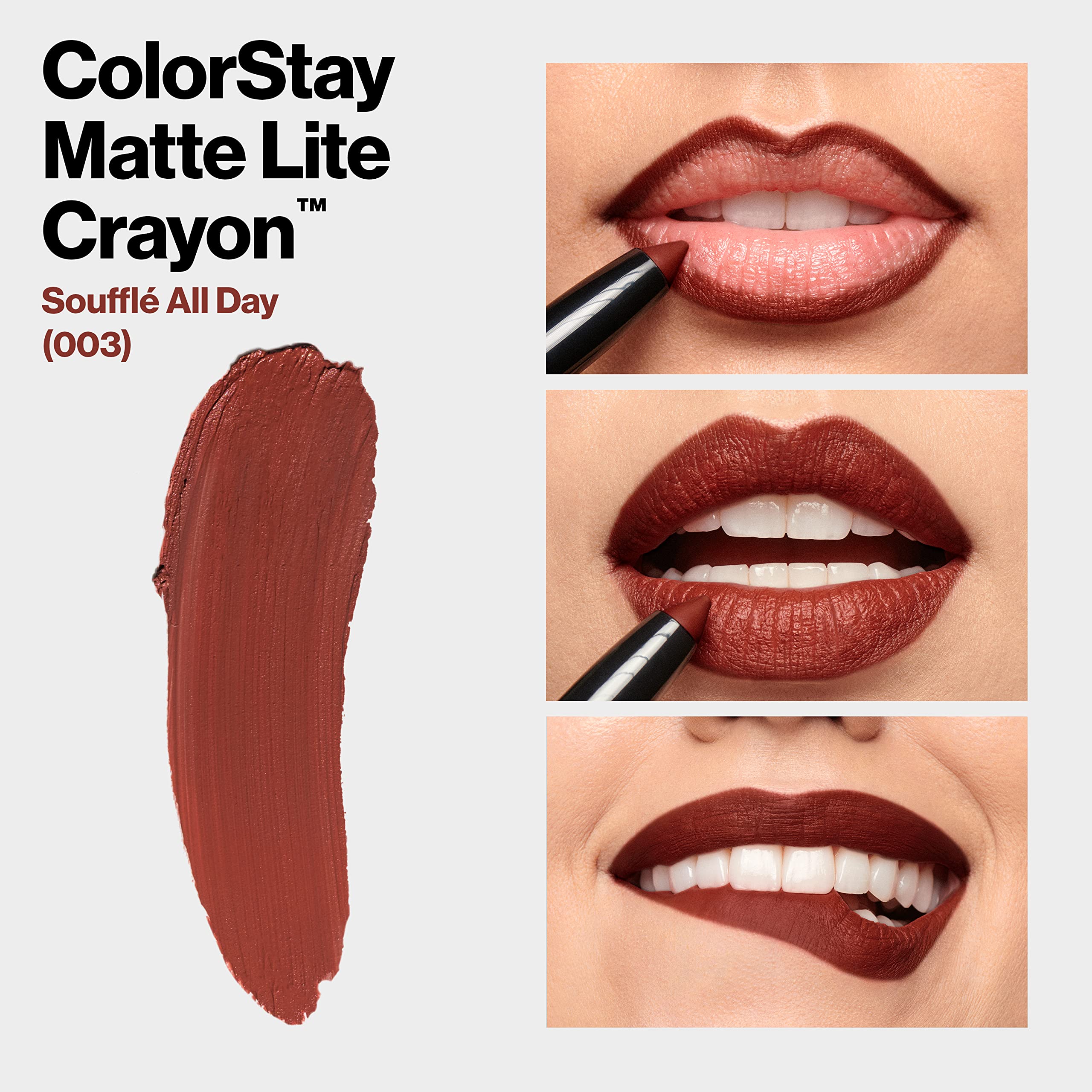 Foto 8 pulgar | Lápiz Labial Revlon Colorstay Matte Lite Crayon 003 Soufflé All Day - Venta Internacional