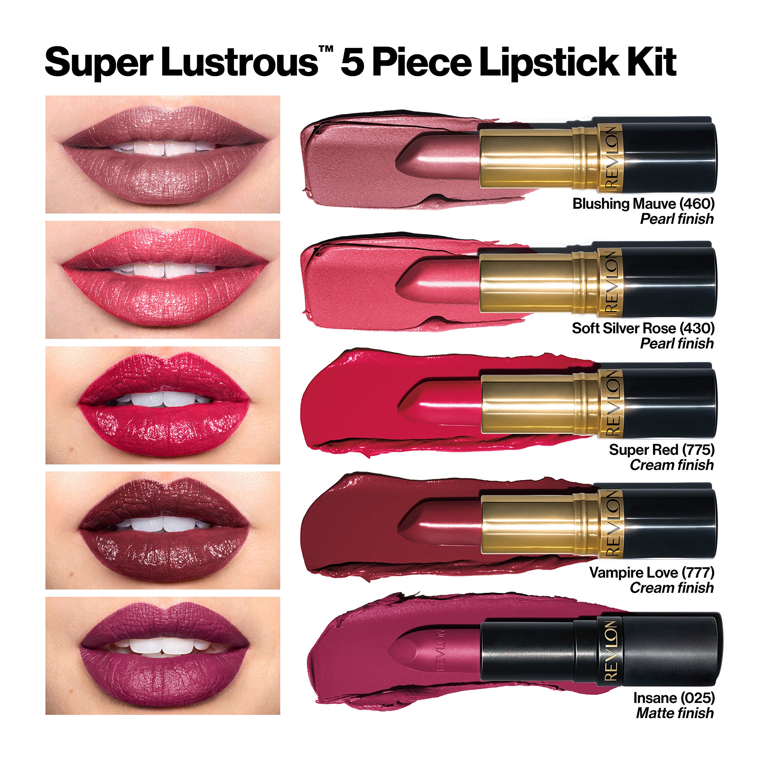 Foto 4 pulgar | Set de 5 Pintalabios Revlon Super Lustrous - Venta Internacional
