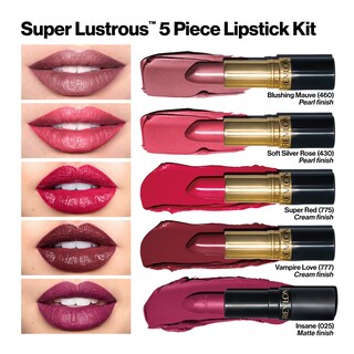 Foto 3 | Set de 5 Pintalabios Revlon Super Lustrous - Venta Internacional