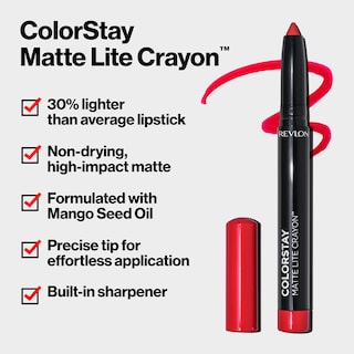 Foto 3 | Lápiz Labial Revlon Colorstay Matte Lite Crayon 010 Air Kiss - Venta Internacional