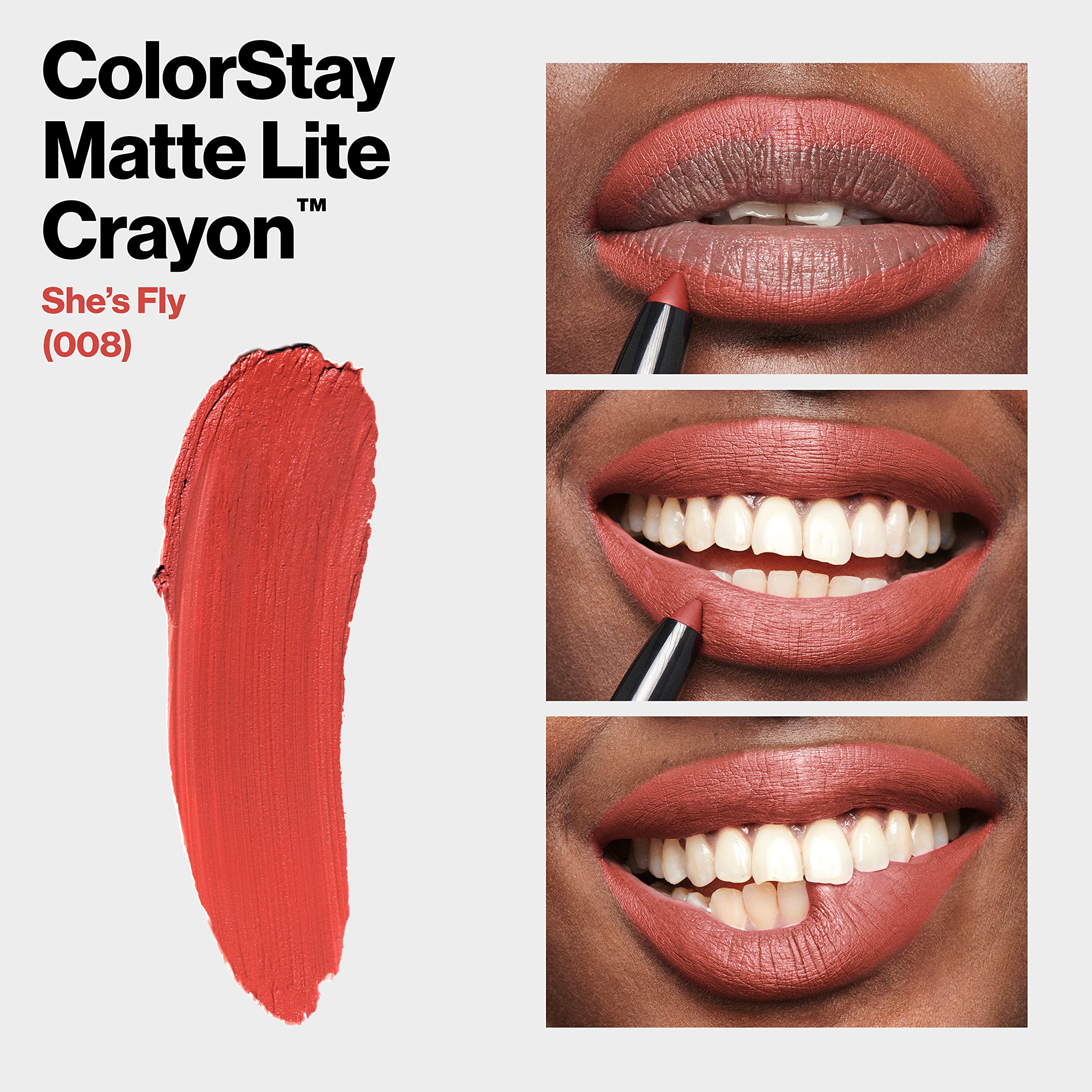 Foto 8 pulgar | Lápiz Labial Revlon Colorstay Matte Lite Crayon 008 She's Fly - Venta Internacional