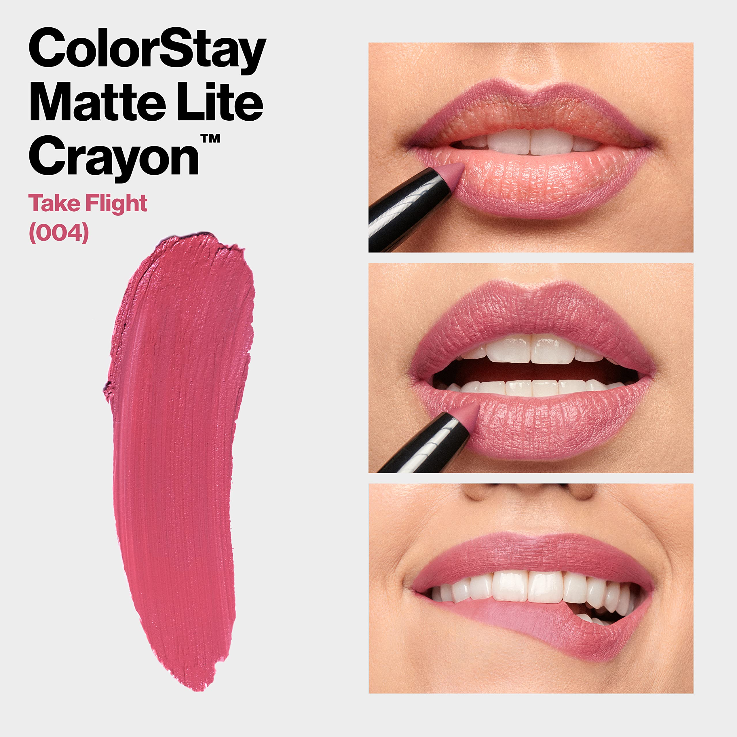 Foto 5 | Lápiz Labial Revlon Colorstay Matte Lite Crayon 004 Take Flight - Venta Internacional