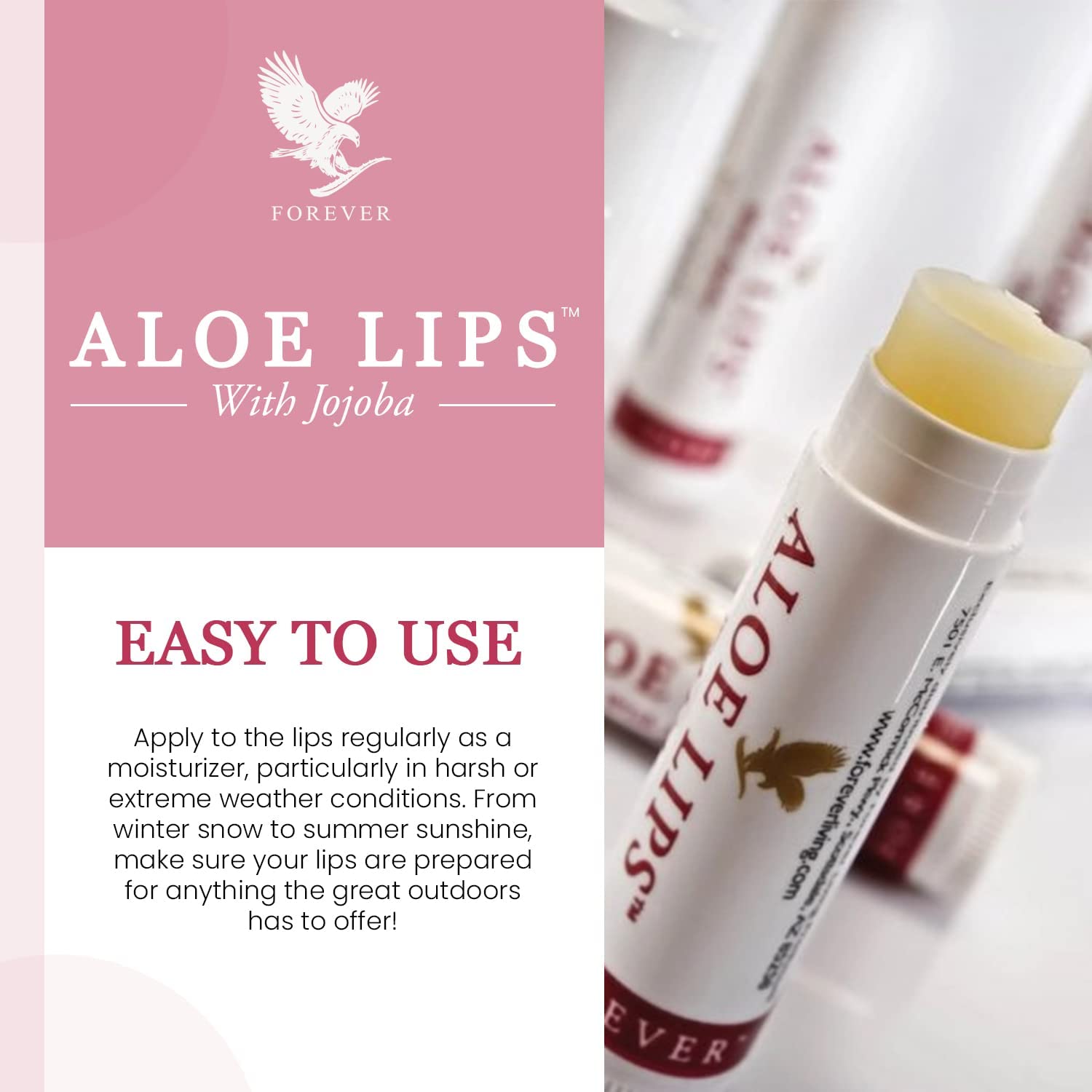Foto 3 pulgar | Bálsamo Labial Aloe Lips Forever Living  con Jojoba 3 Piezas