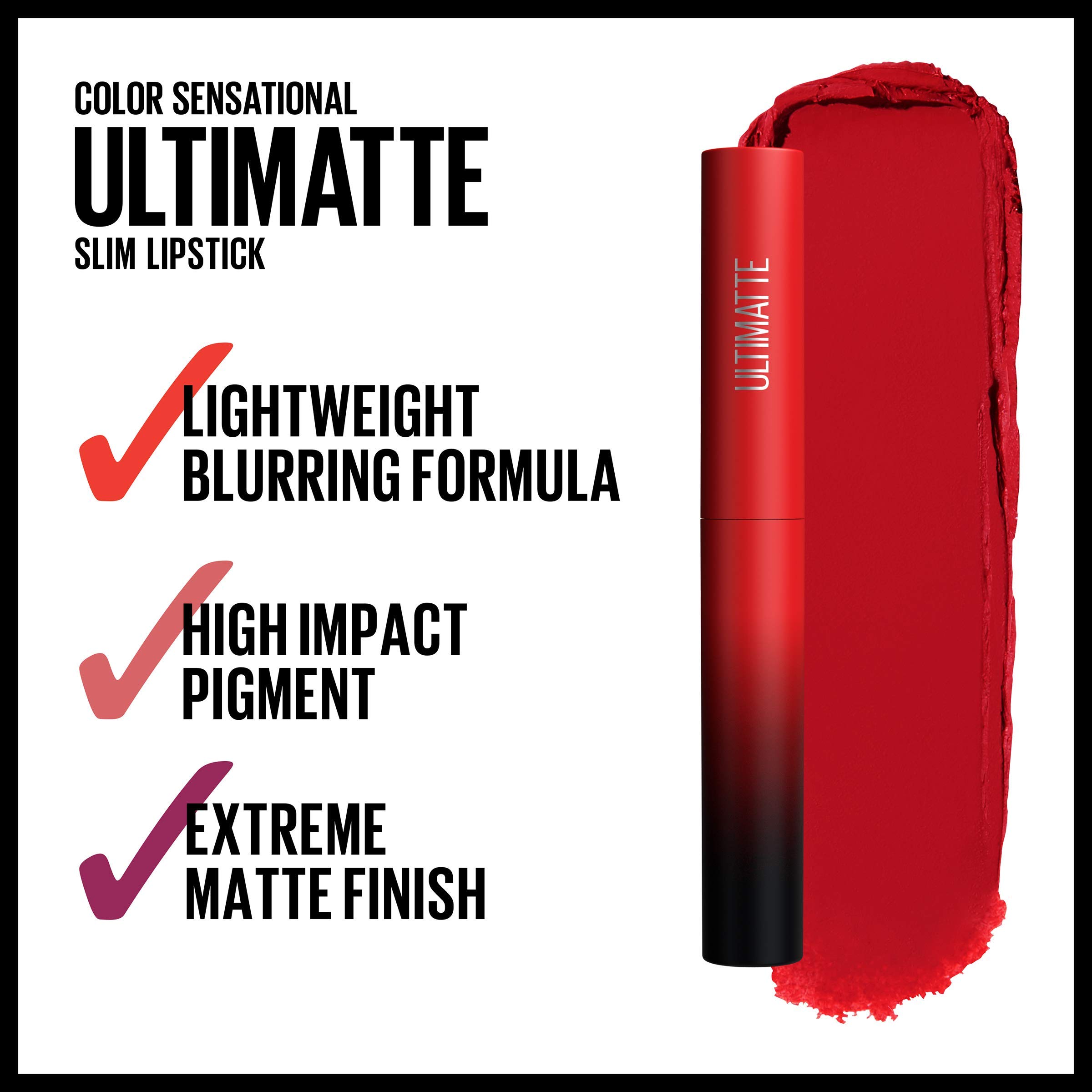 Foto 5 pulgar | Lápiz Labial Maybelline Color Sensational Ultimatte Ruby Red - Venta Internacional