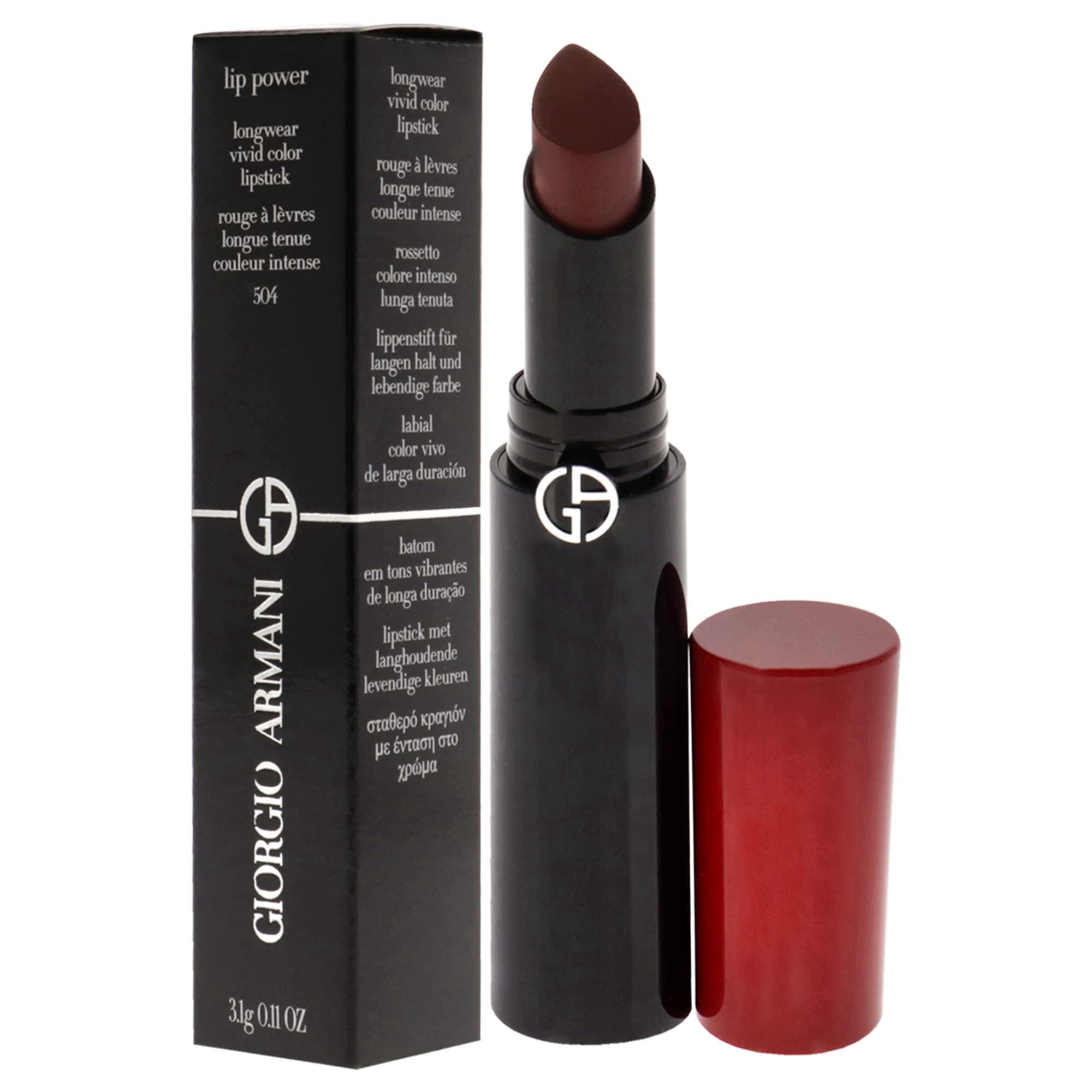 Foto 5 pulgar | Lápiz Labial Giorgio Armani Lip Power Longwear Vivid Color 504 - Venta Internacional