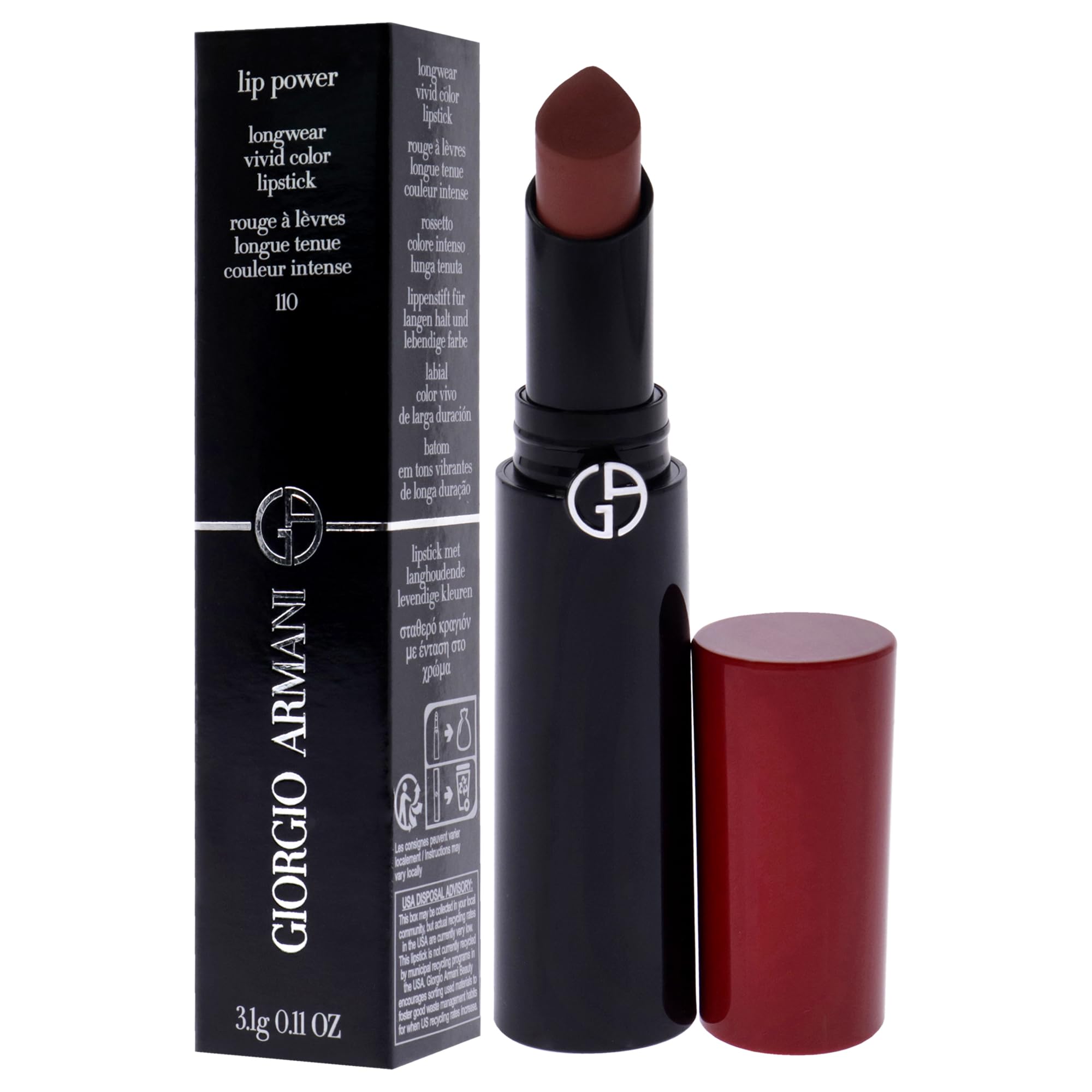Foto 4 | Lápiz Labial Giorgio Armani Lip Power Longwear Vivid Color 3 Ml - Venta Internacional.