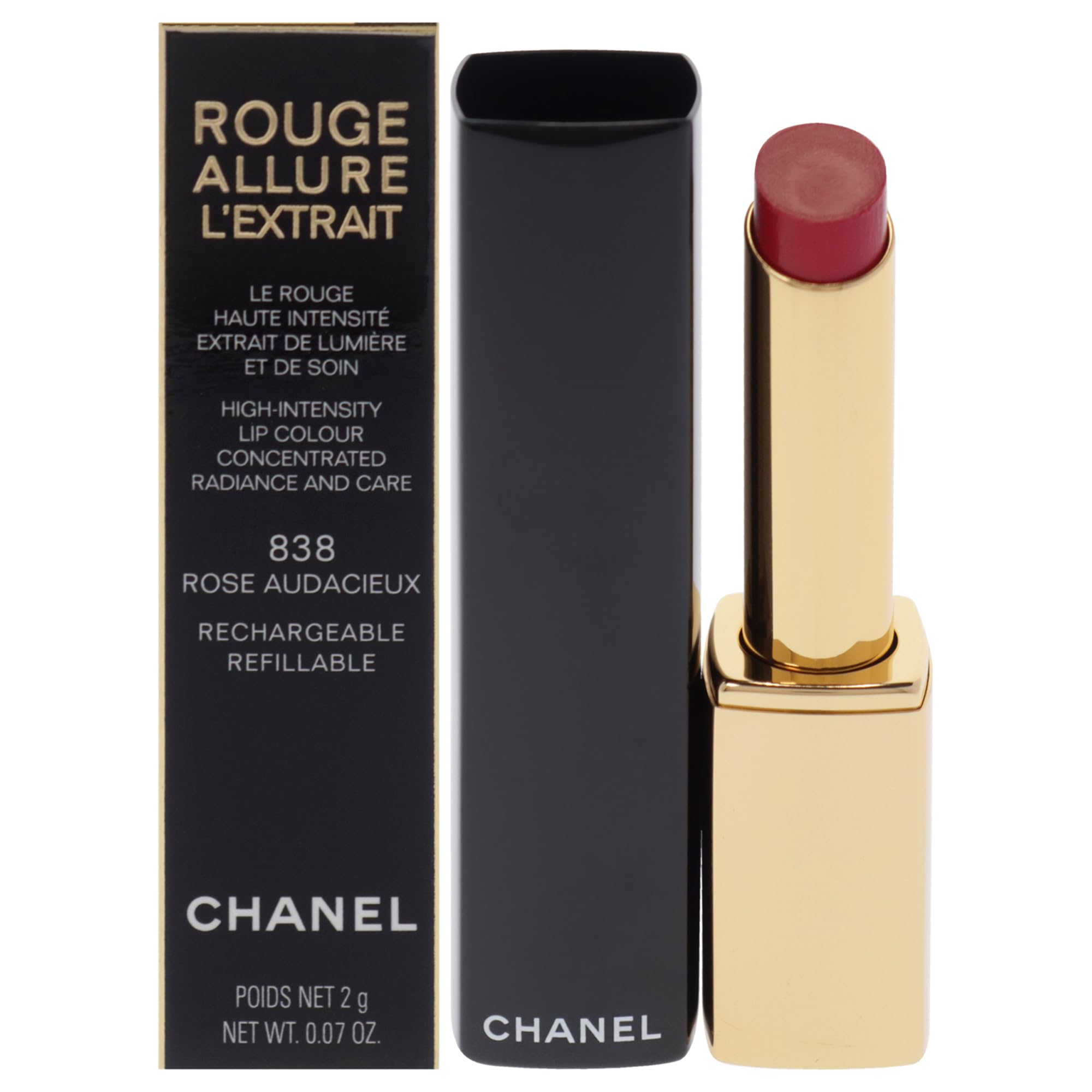 Foto 2 pulgar | Lápiz Labial Chanel Rouge Allure Lextrait 838 Rose Audacieux 2 Ml - Venta Internacional.