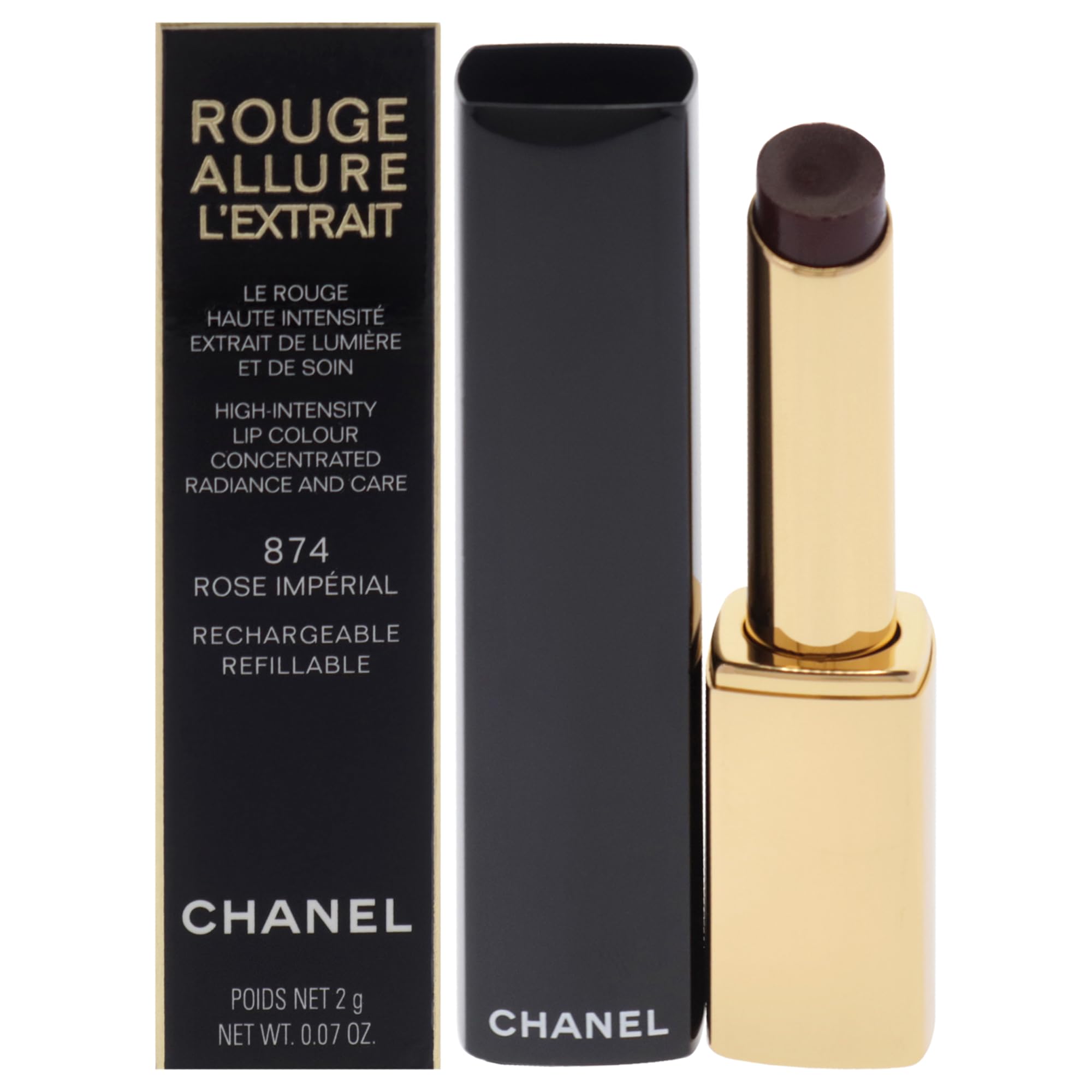 Lápiz Labial Chanel Rouge Allure Lextrait 874 Rose Imperial, 2 Ml - Venta Internacional.