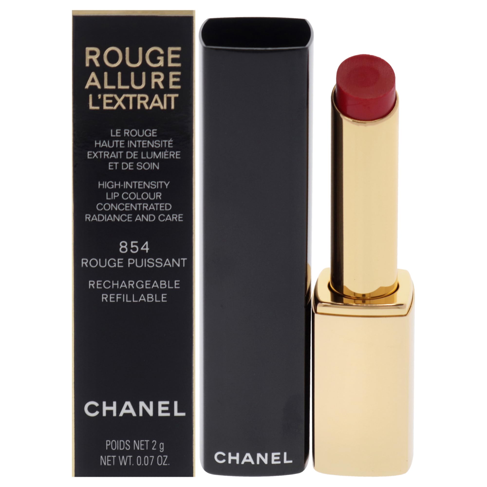 Foto 2 pulgar | Lápiz Labial Chanel Rouge Allure Lextrait 854 Rouge Puissant 2 Ml - Venta Internacional.