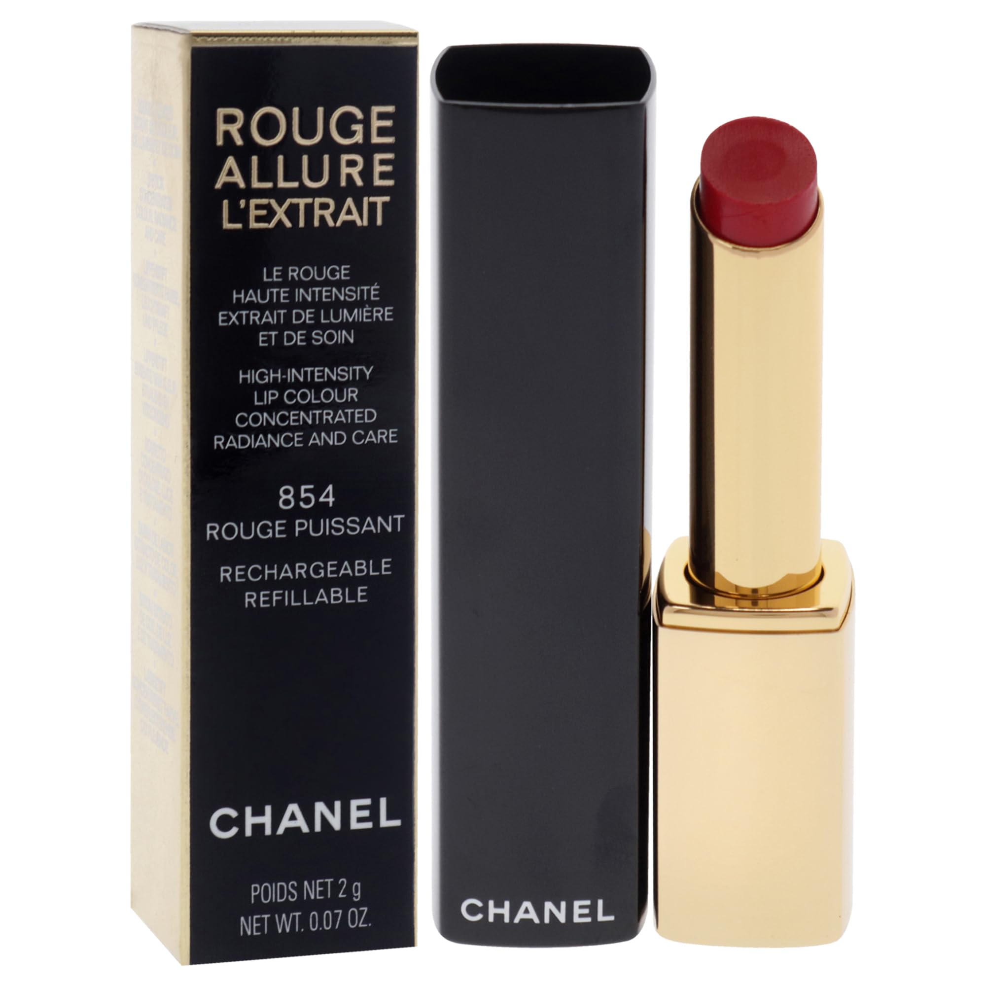 Foto 4 pulgar | Lápiz Labial Chanel Rouge Allure Lextrait 854 Rouge Puissant 2 Ml - Venta Internacional.