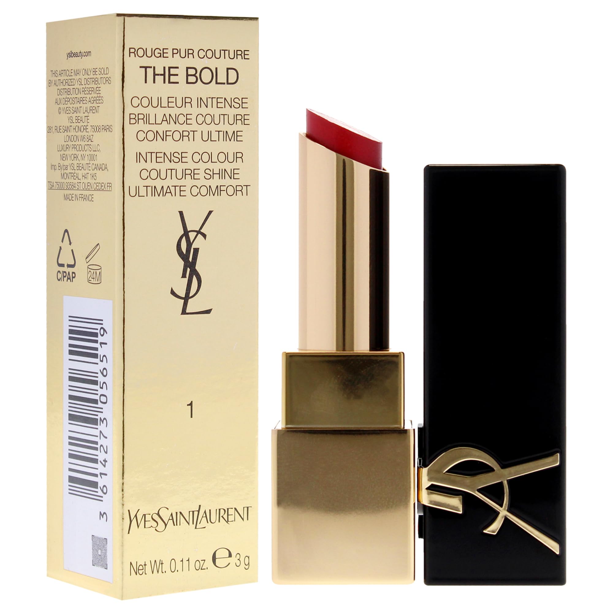 Foto 4 pulgar | Lápiz Labial Yves Saint Laurent Rouge Pur Couture The Bold 1 Le Rouge - Venta Internacional.