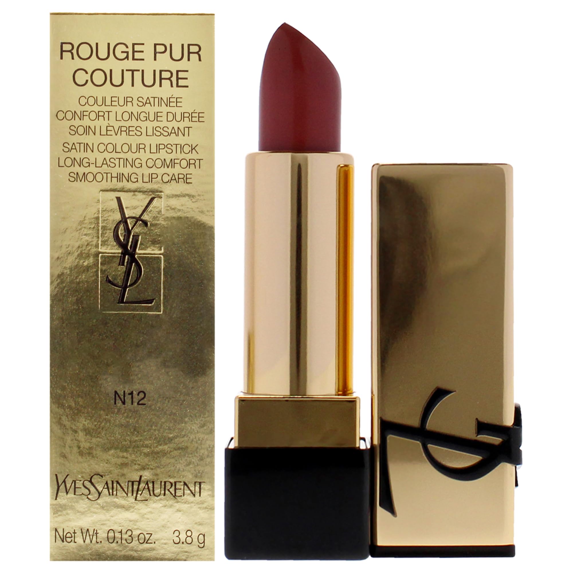 Lápiz Labial Yves Saint Laurent Rouge Pur Couture Satin N12 Nude - Venta Internacional.