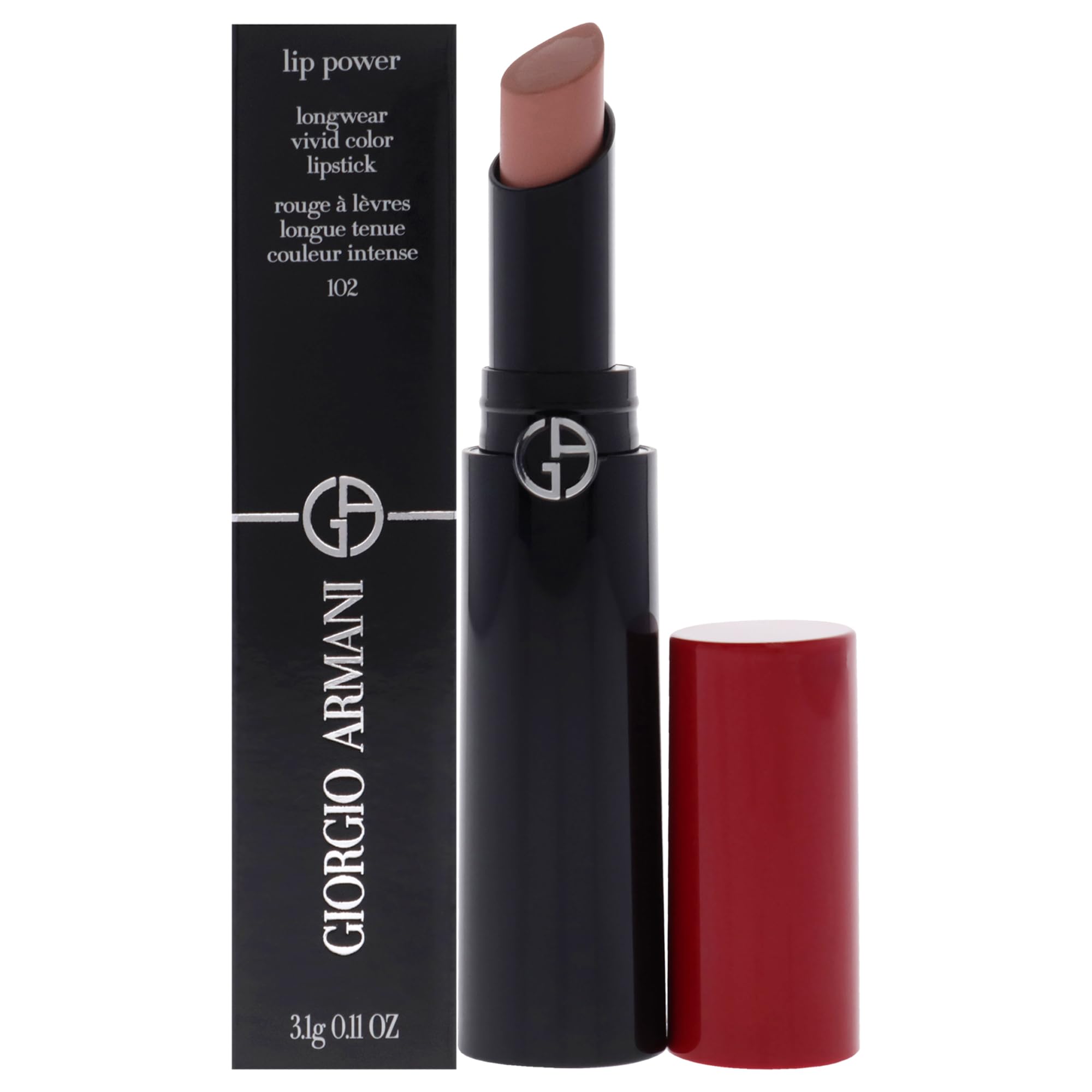 Lápiz Labial Giorgio Armani Lip Power Longwear Vivid Color 102 - Venta Internacional.