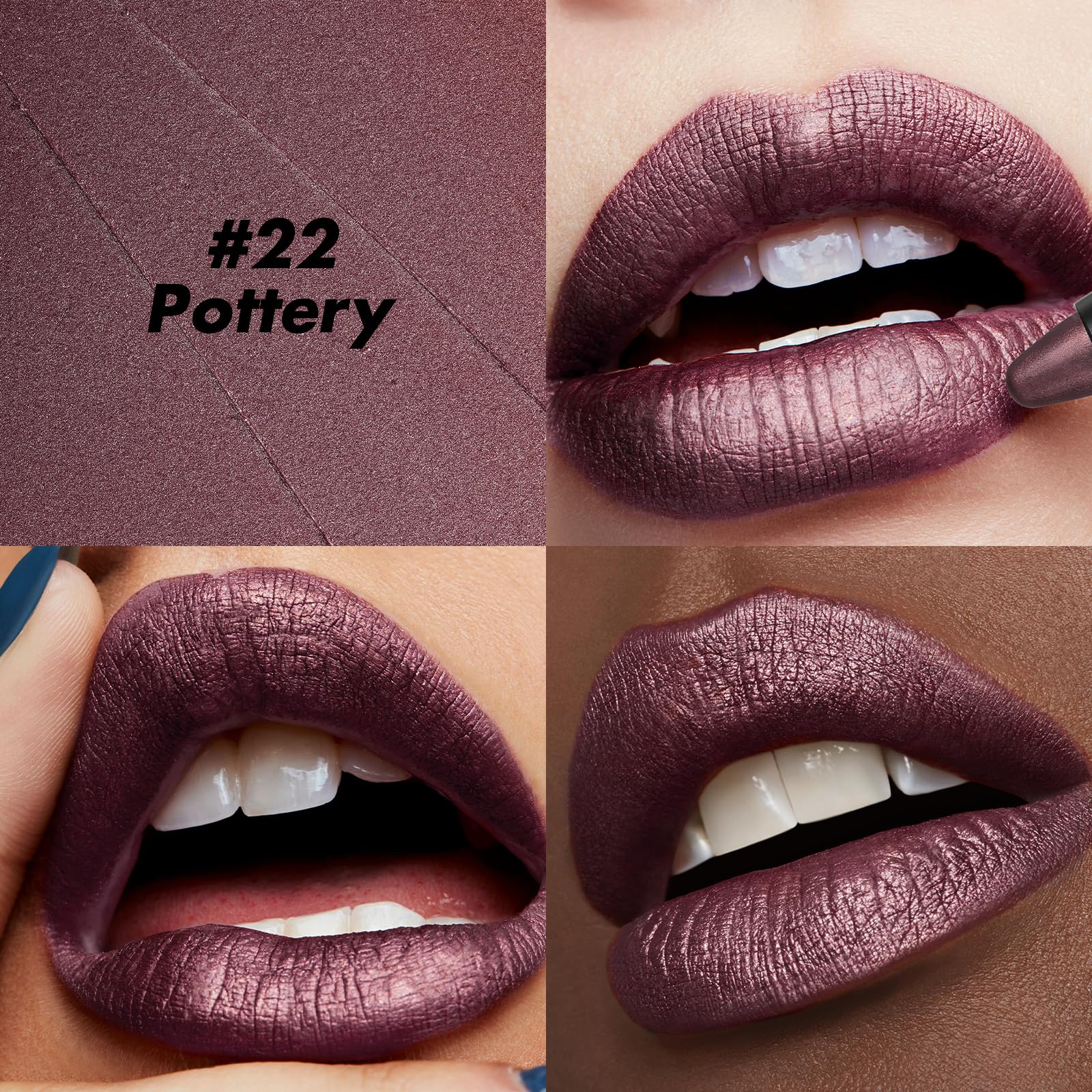 Foto 4 pulgar | Lápiz Labial Focallure Ultra Chic Metallic Lip Crayon #22 Pottery - Venta Internacional.
