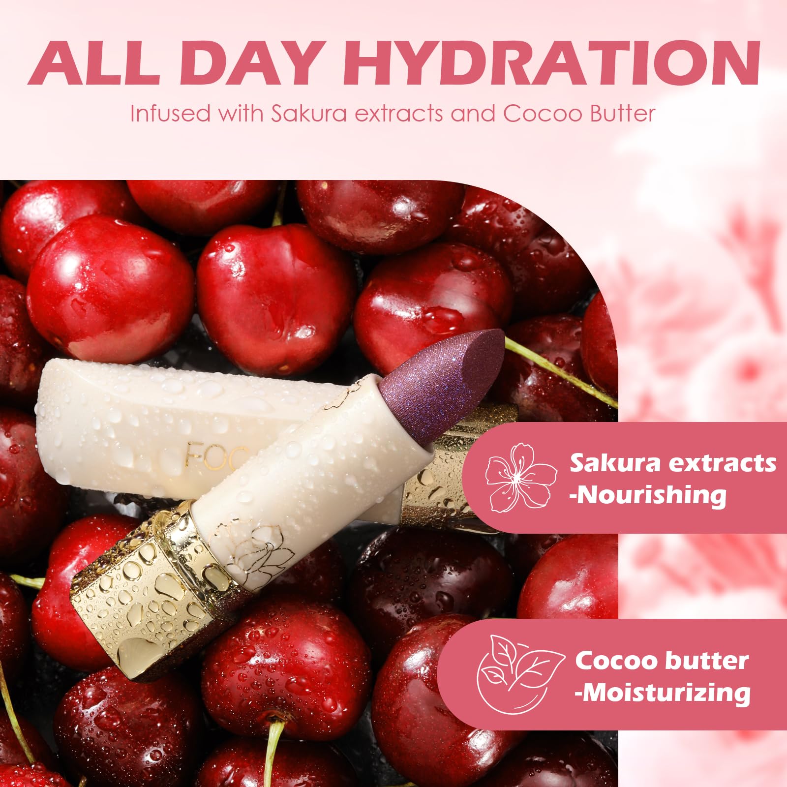 Foto 5 | Lipstick Focallure Bálsamo Labial Hidratante Y Brillante Con Azúcar Agria, 3,5 G - Venta Internacional.