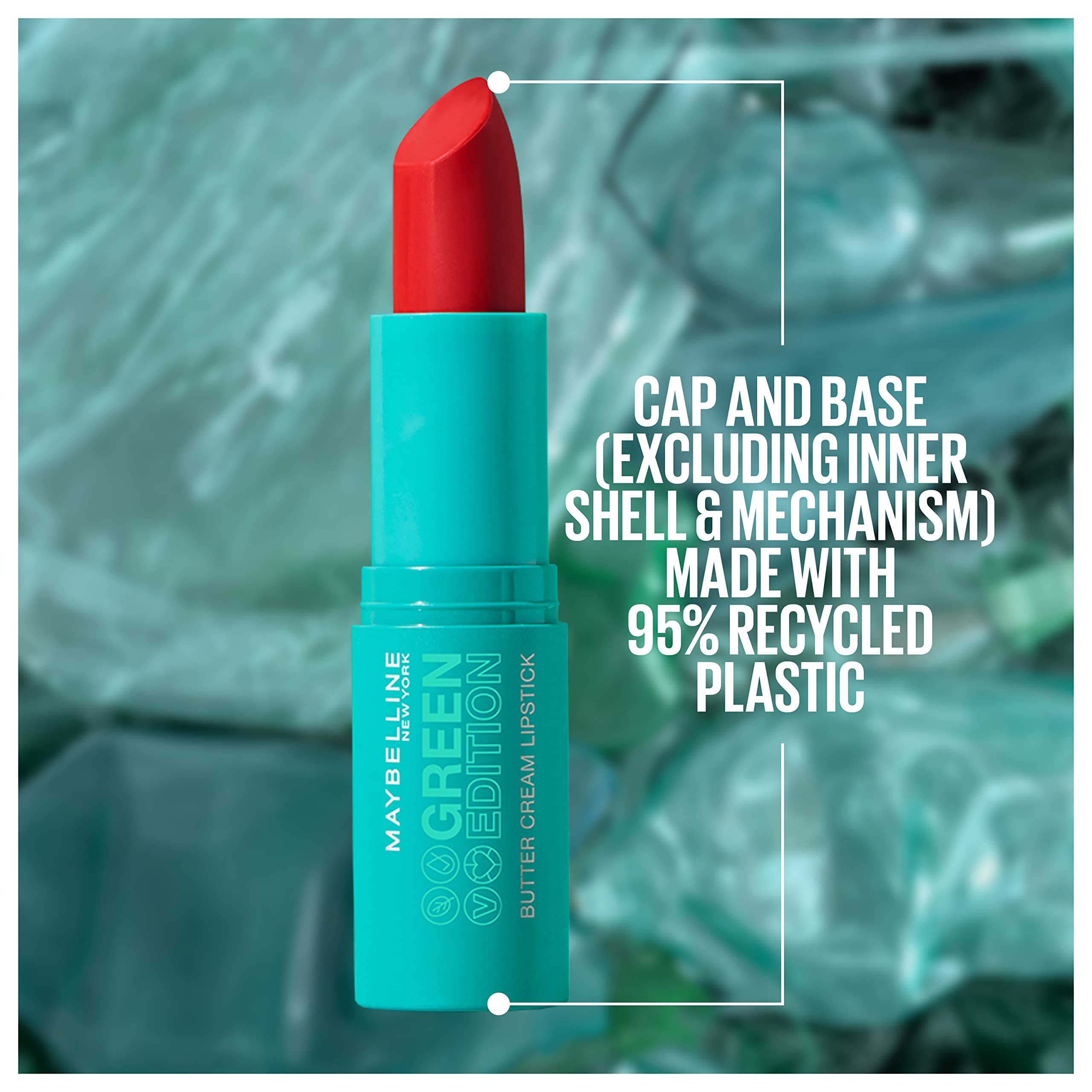 Foto 6 | Lápiz Labial Maybelline Green Edition, Crema De Mantequilla Y Almizcle, 3,5 Ml - Venta Internacional.