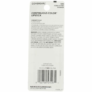 Foto 5 | Lápiz Labial Covergirl Continuous Color 505 Iceblue Pink 3,7 Ml - Venta Internacional.