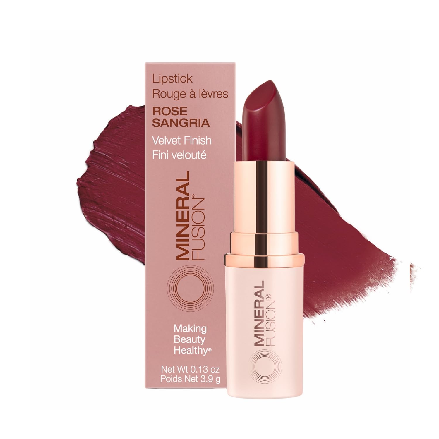 Lápiz Labial Mineral Fusion Vivid Rose Sangría Sin Manchas - Venta Internacional.
