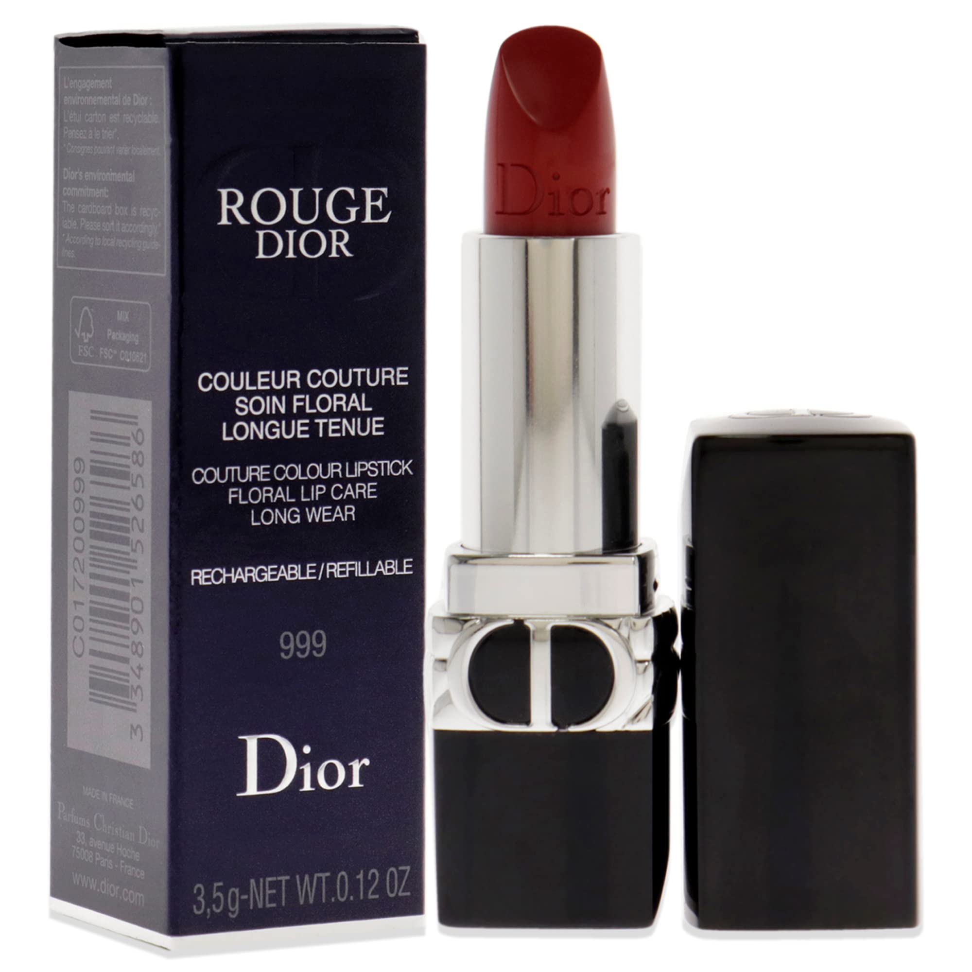 Foto 4 pulgar | Lápiz Labial Dior Rouge Dior Couture 999 Satin, Recargable, 3,5 Ml - Venta Internacional.