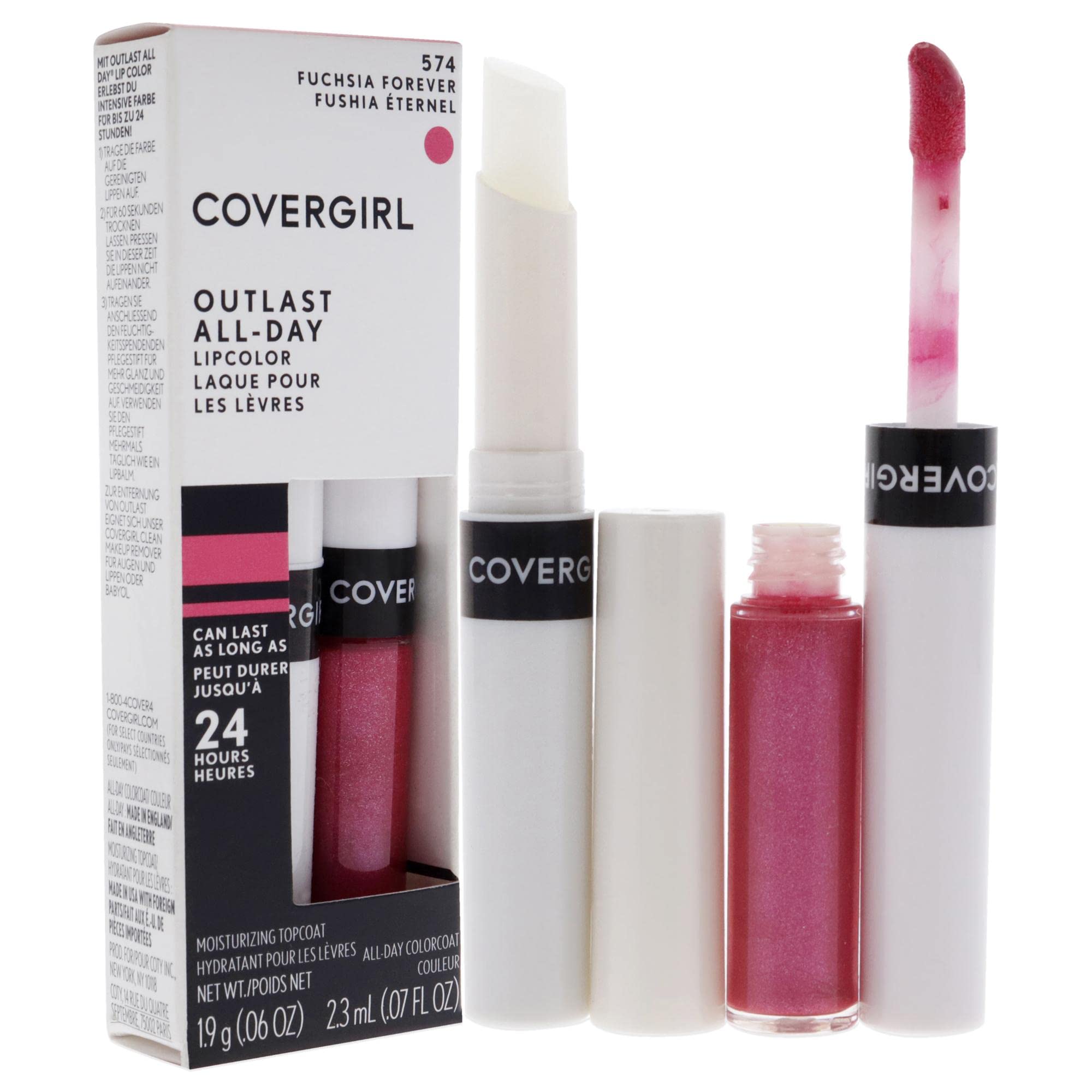 Foto 4 pulgar | Color De Labios Covergirl Outlast All-day Fuchsia Forever - Venta Internacional.