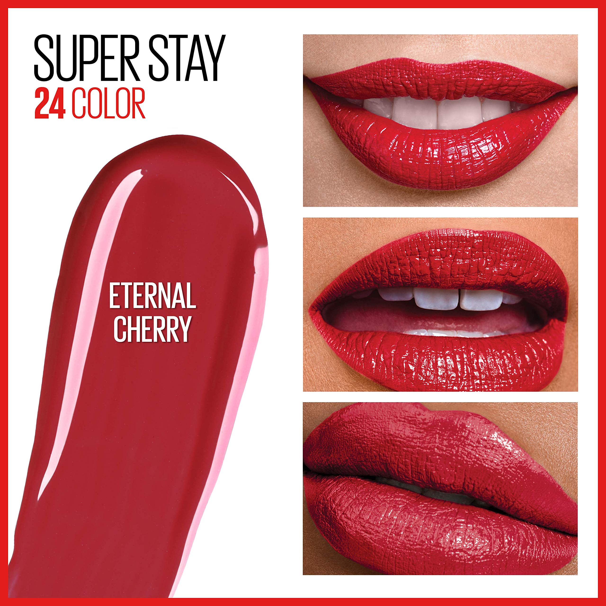 Foto 4 pulgar | Lápiz Labial Líquido Maybelline Super Stay 24 Eternal Cherry - Venta Internacional.