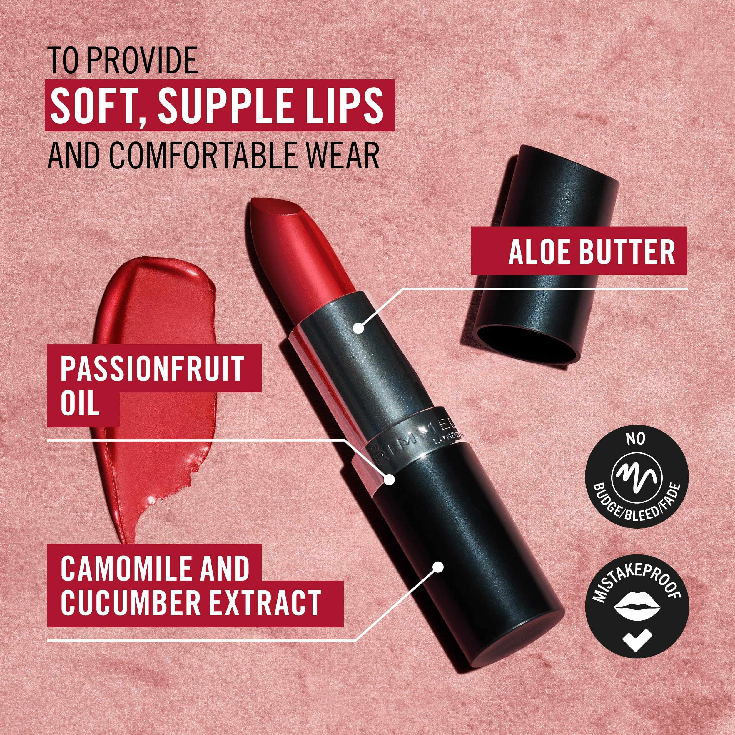 Foto 5 pulgar | Lápiz Labial Rimmel Lasting Finish Pearl Shimmer - Venta Internacional.