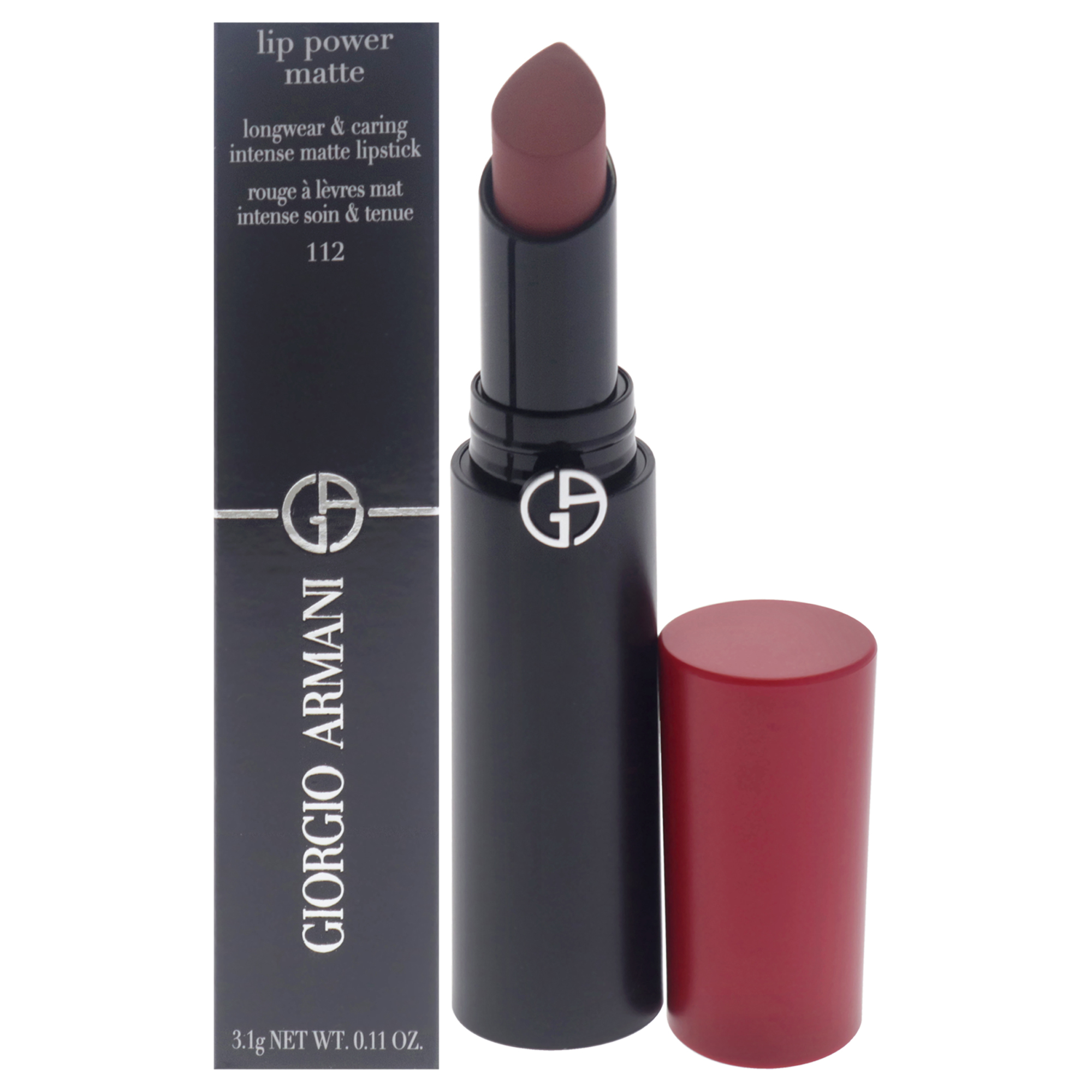 Lápiz Labial Giorgio Armani Lip Power Matte 112 Stylish, 3,2 Ml - Venta Internacional.