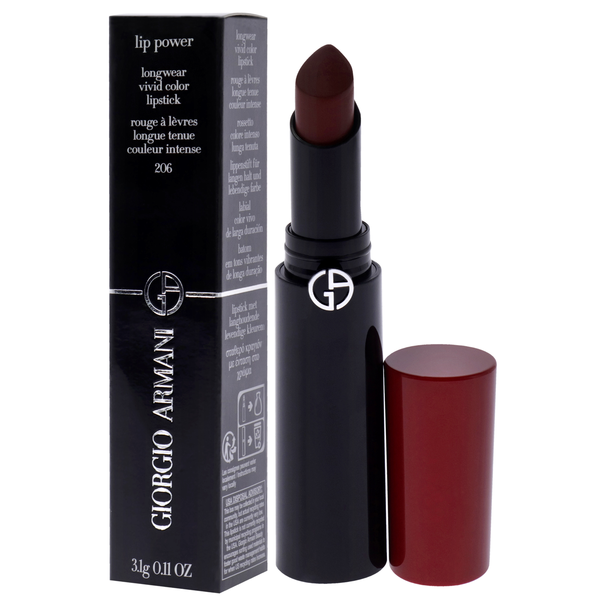 Foto 5 pulgar | Barra De Labios Giorgio Armani Longwear Vivid 206 Cedar - Venta Internacional.