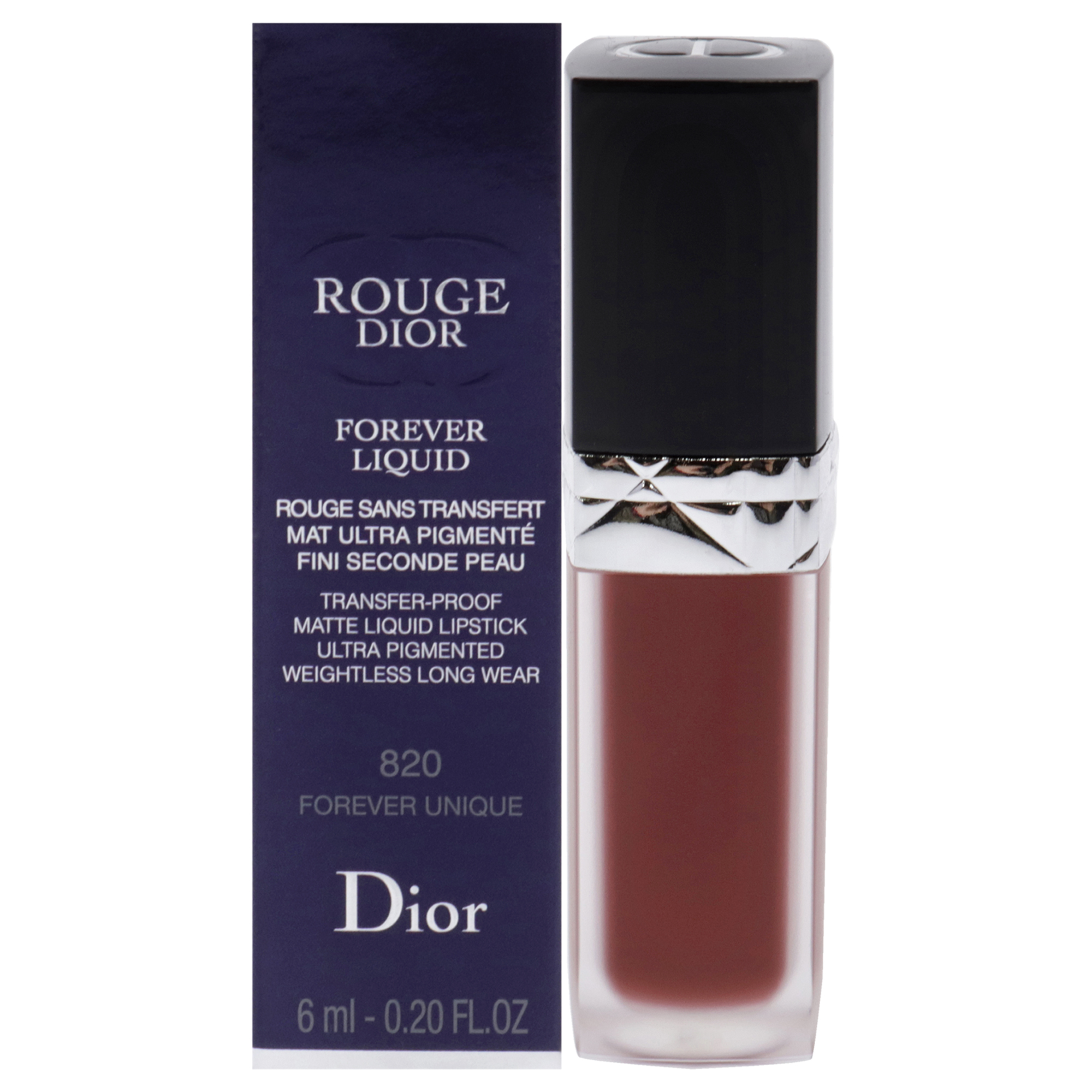 Líquido Mate Rouge Dior Forever, 820 Forever Unique, 0.2 Oz - Venta Internacional.