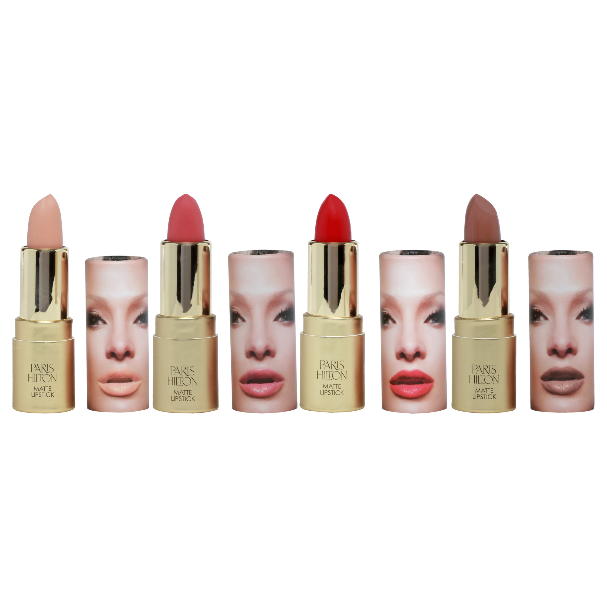 Foto 2 | Set De 4 Unidades De Pintalabios Paris Hilton Cosmetics Matte Collection - Venta Internacional.