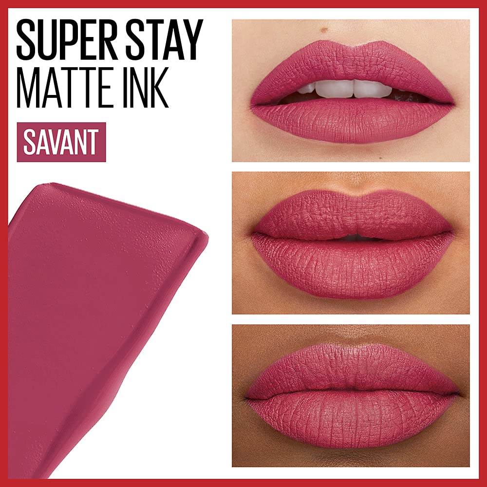 Foto 3 | Lápiz Labial Líquido Maybelline Super Stay Matte Ink Savant 16h - Venta Internacional.