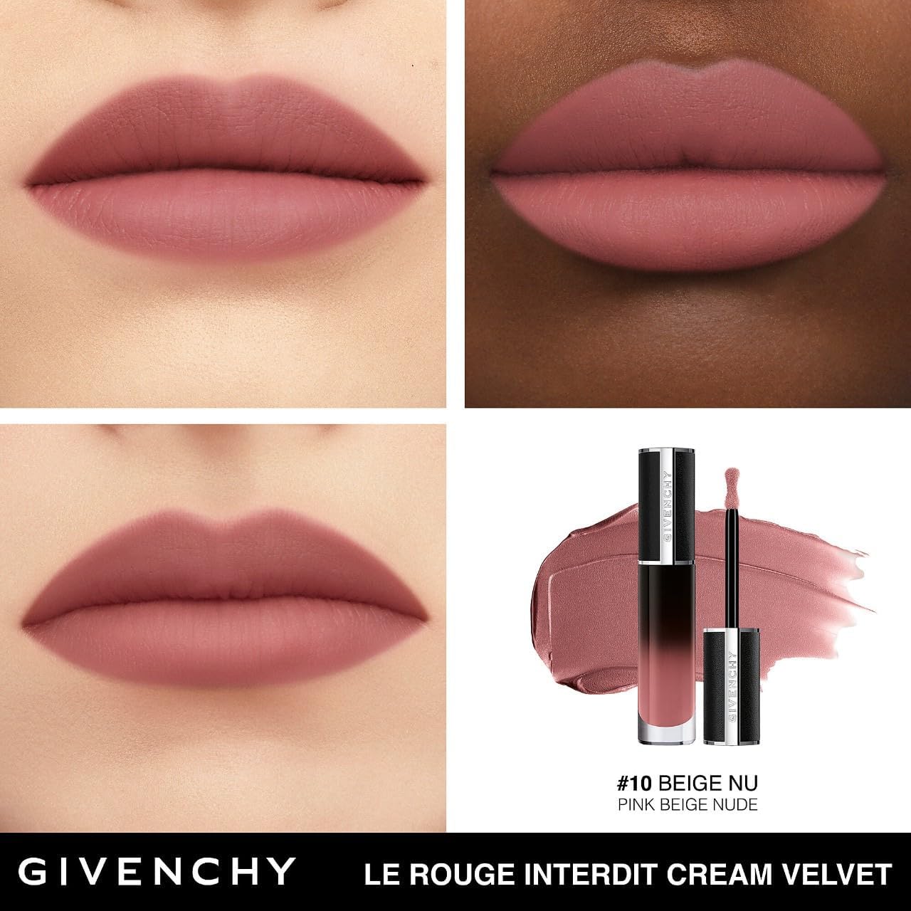 Foto 5 pulgar | Labial Givenchy Le Rouge Interdit Cream Velvet N10 Beige-Venta Internacional