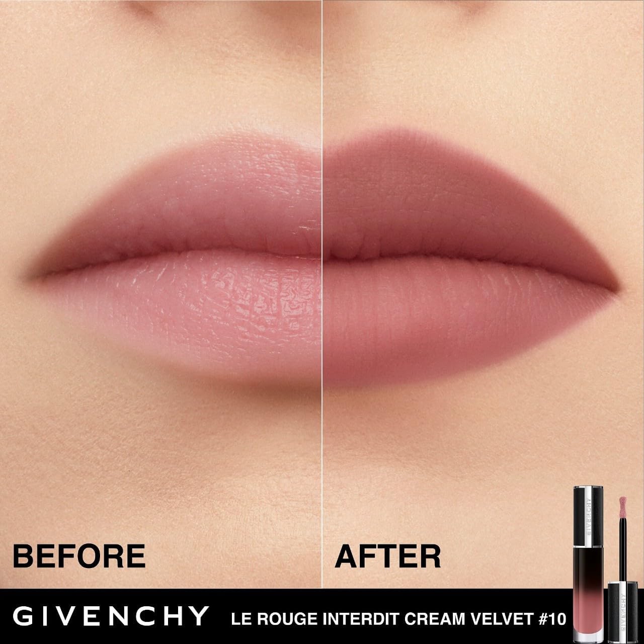 Foto 6 pulgar | Labial Givenchy Le Rouge Interdit Cream Velvet N10 Beige-Venta Internacional