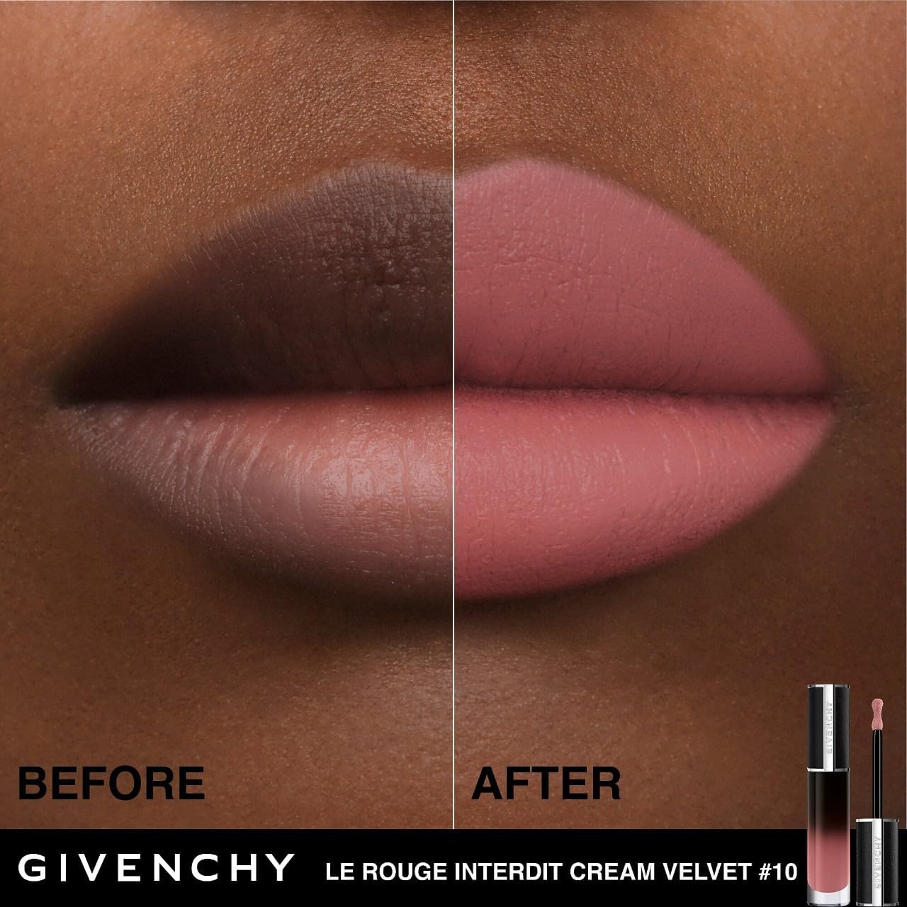 Foto 7 pulgar | Labial Givenchy Le Rouge Interdit Cream Velvet N10 Beige-Venta Internacional