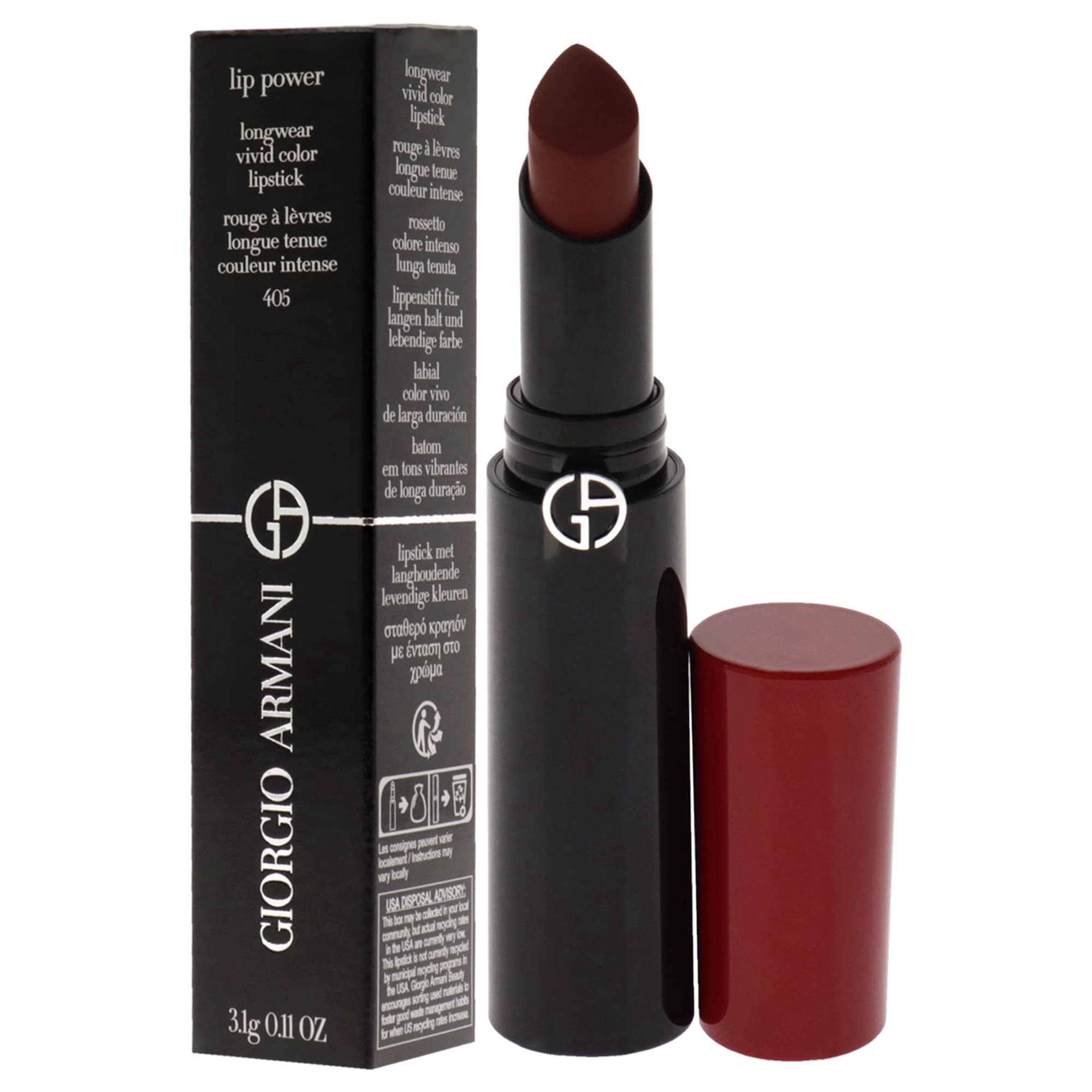 Foto 4 | Lápiz Labial Giorgio Armani Lip Power Longwear Vivid Color 3 Ml - Venta Internacional