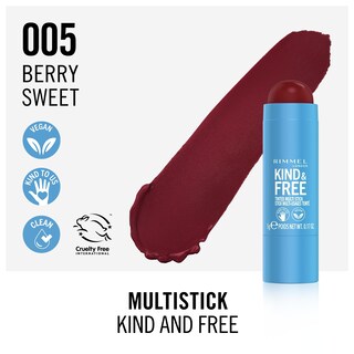 Foto 2 | Multiadherente Rimmel London Kind & Free 005 Berry Sweet, 5 Ml - Venta Internacional.