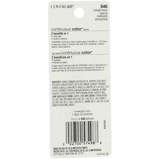 Foto 6 | Lápiz Labial Covergirl Continuous Color Midnight Mauve 540 3,8 Ml - Venta Internacional.