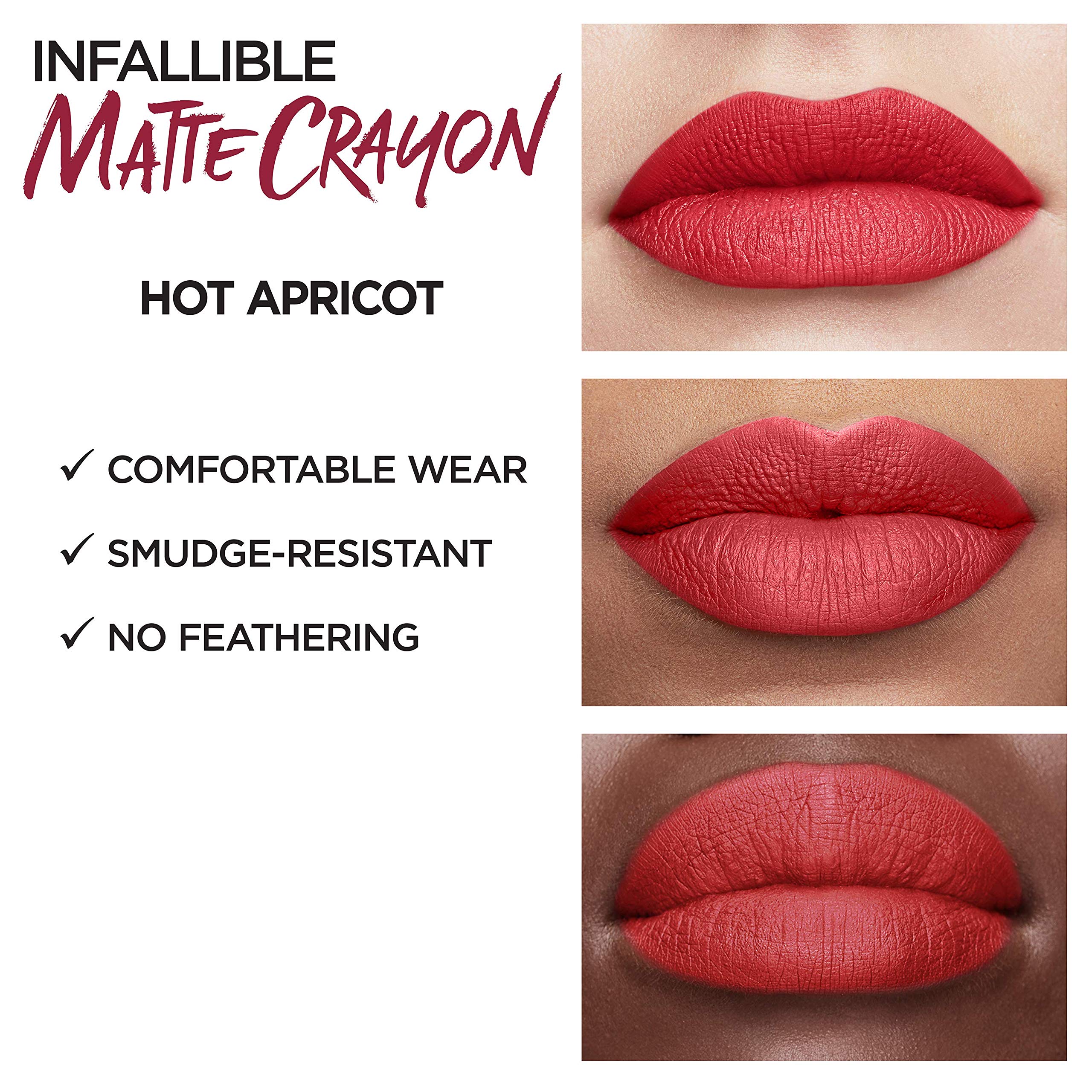 Foto 4 | Lápiz Labial L'oreal Paris Infalible Matte Hot Apricot - Venta Internacional.