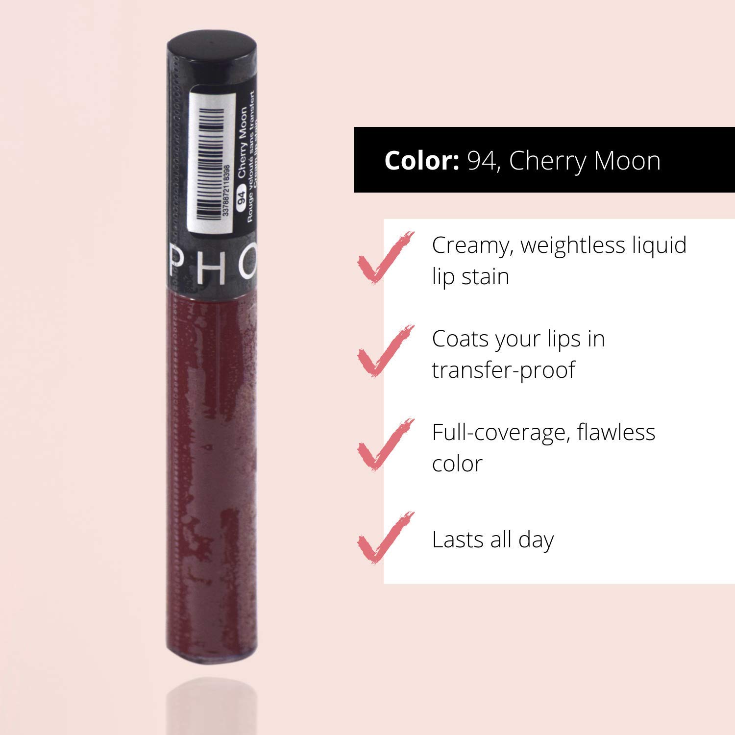 Foto 3 pulgar | Lápiz Labial Líquido Sephora Collection Cream Lip Stain 94 Cherry Moon - Venta Internacional.