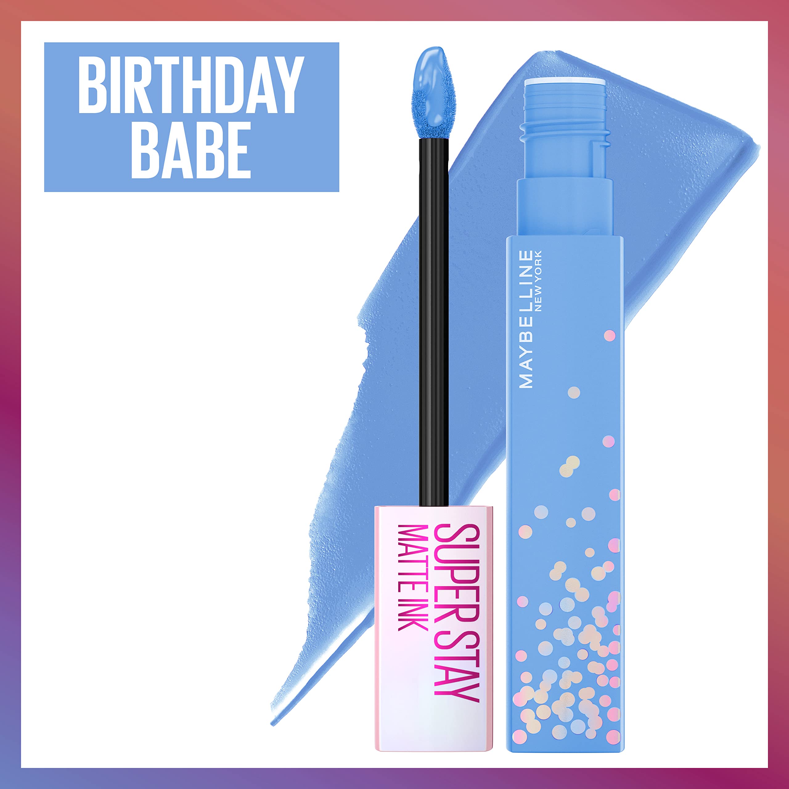 Foto 3 pulgar | Lápiz Labial Líquido Maybelline Super Stay Matte Ink Birthday Babe - Venta Internacional.