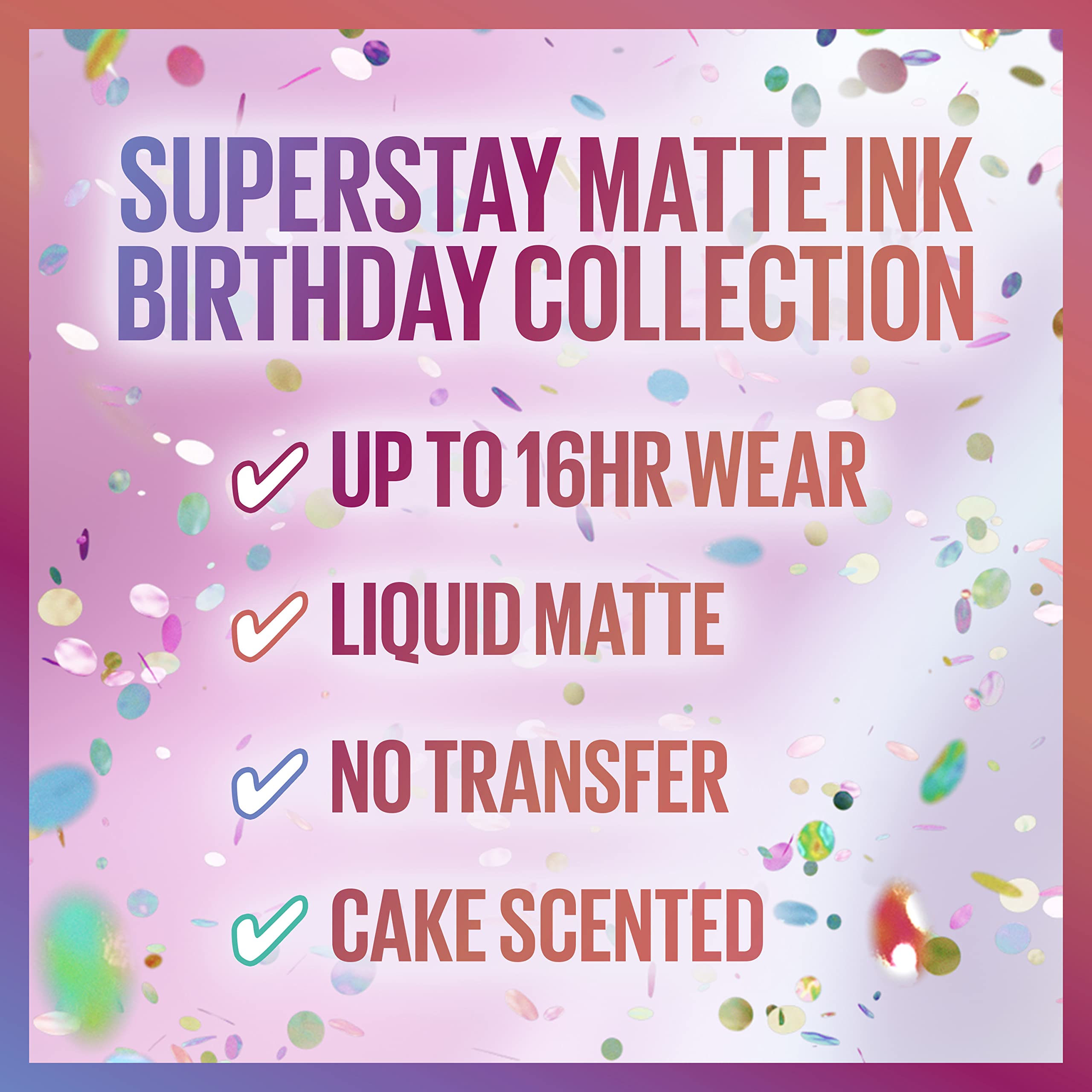 Foto 4 | Lápiz Labial Líquido Maybelline Super Stay Matte Ink Birthday Babe - Venta Internacional.