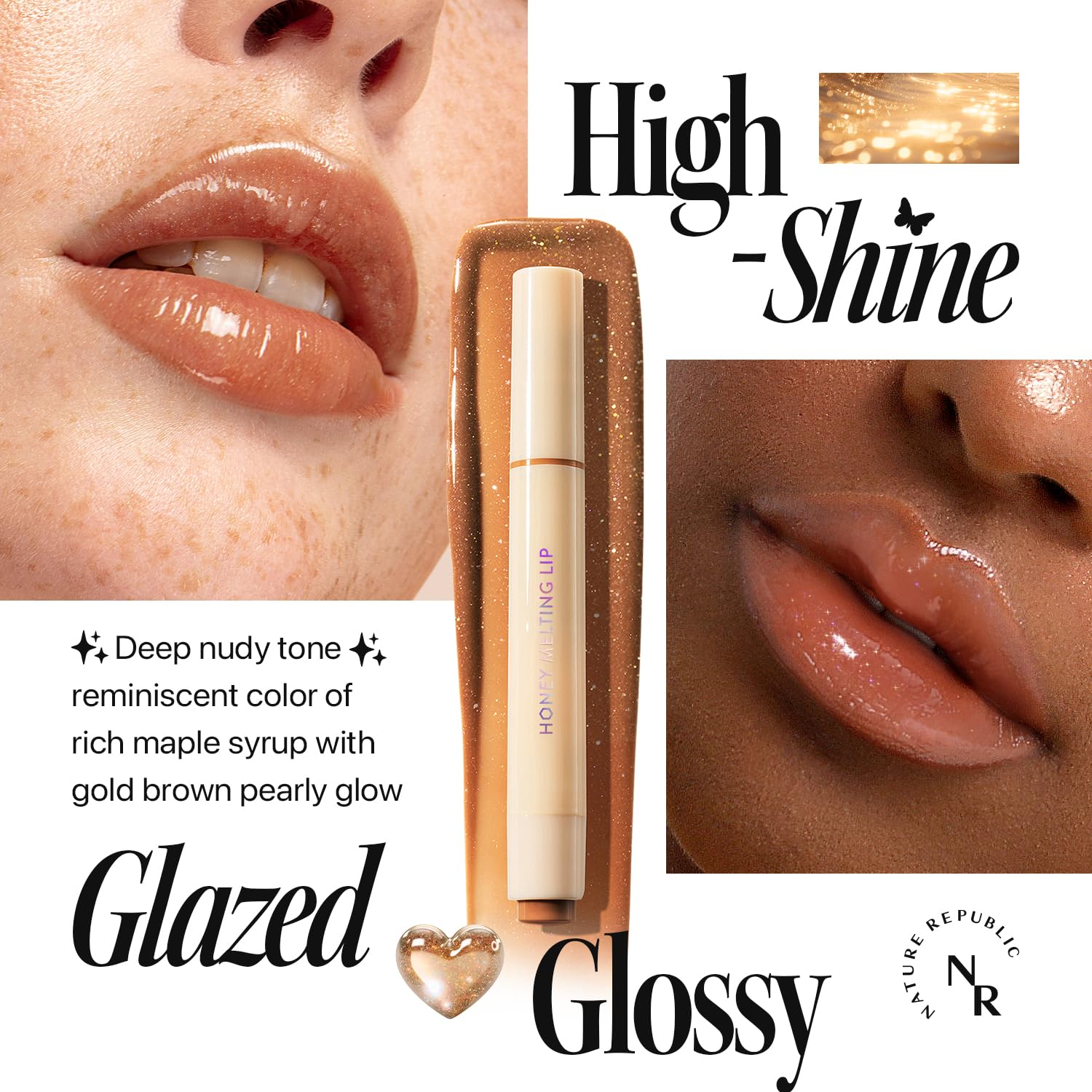 Foto 4 pulgar | Lápiz Labial Nature Republic Honey Melting 13-14 Glitter Maple - Venta Internacional.