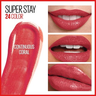Foto 3 | Lápiz Labial Líquido Maybelline Super Stay 24 Continuous Coral - Venta Internacional.