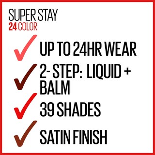 Foto 6 | Lápiz Labial Líquido Maybelline Super Stay 24 Continuous Coral - Venta Internacional.