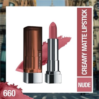 Foto 2 | Lápiz Labial Maybelline Color Sensational Matte Hydrating Nude - Venta Internacional.